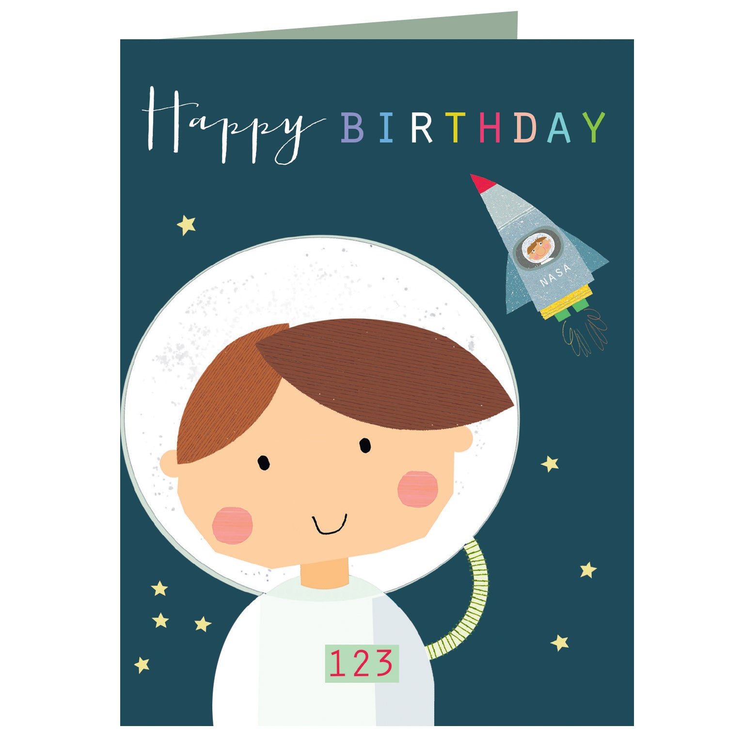 mini spaceman birthday card