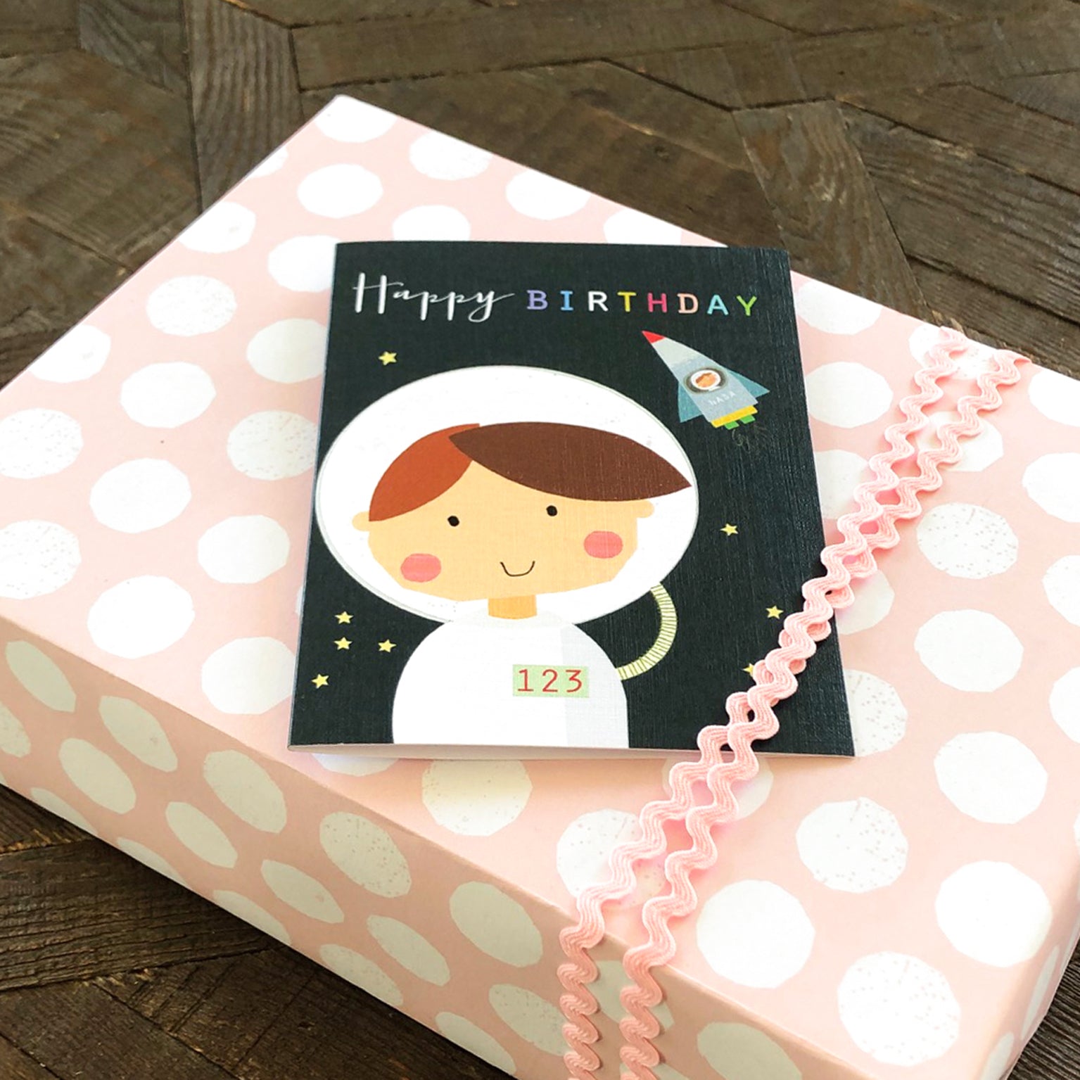 mini spaceman birthday card