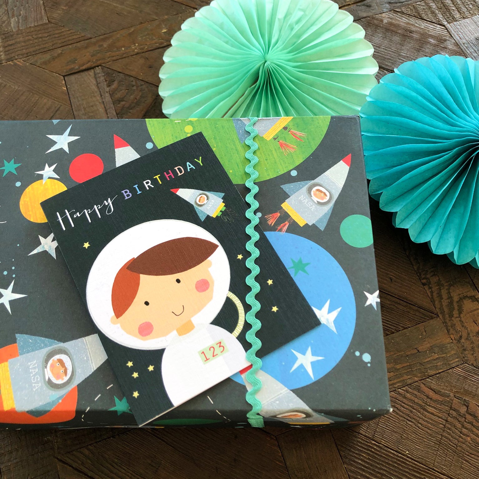 mini spaceman birthday card