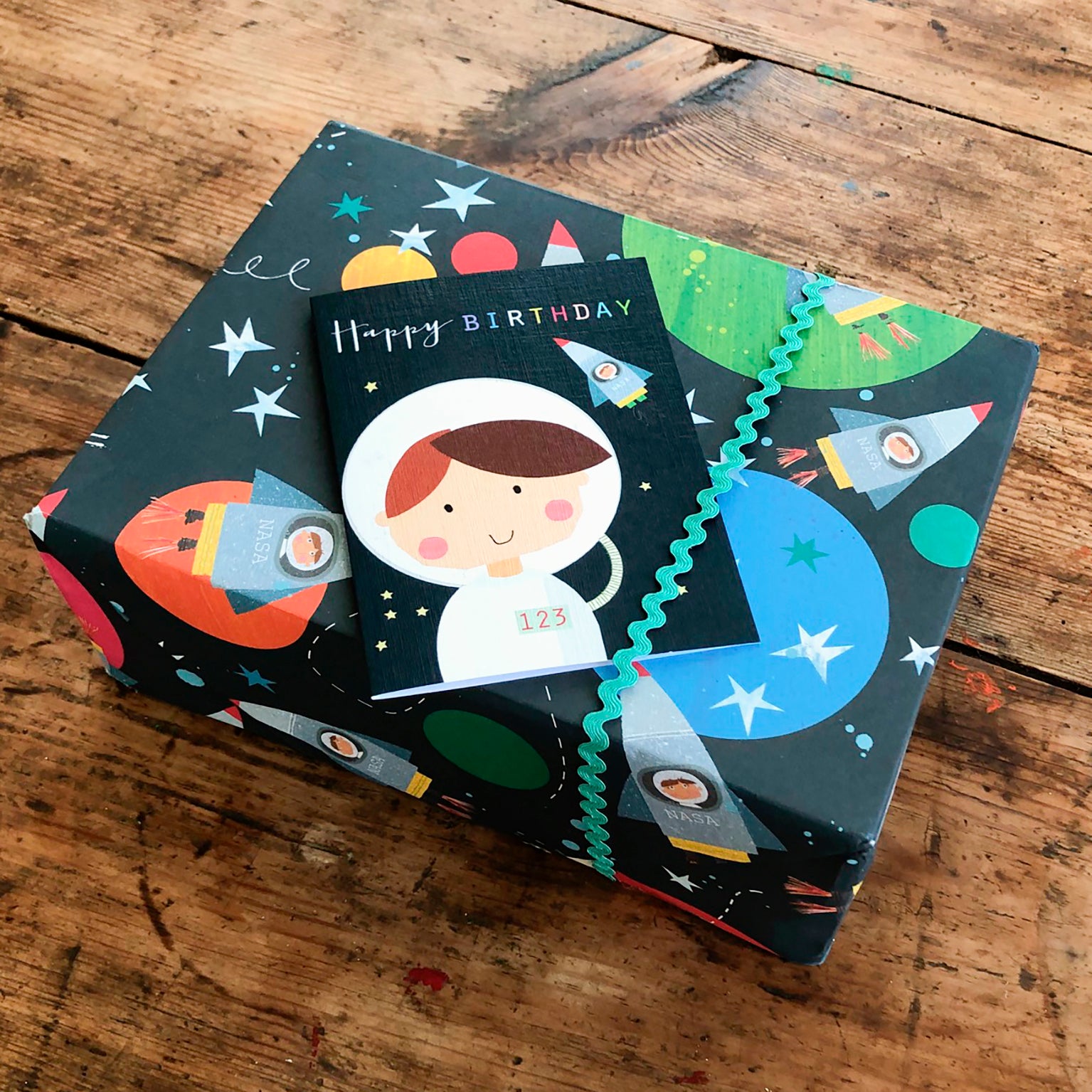 mini spaceman birthday card