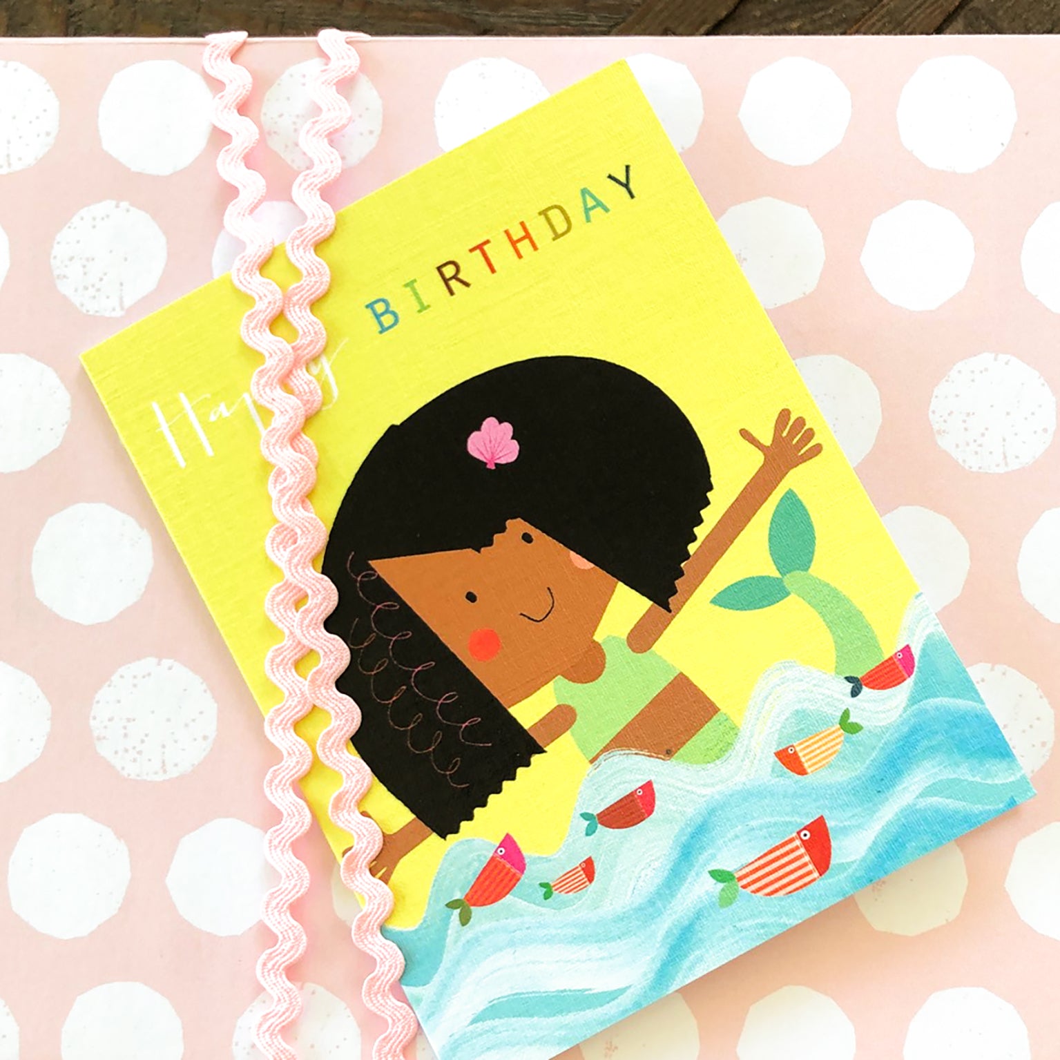 mini mermaid birthday card