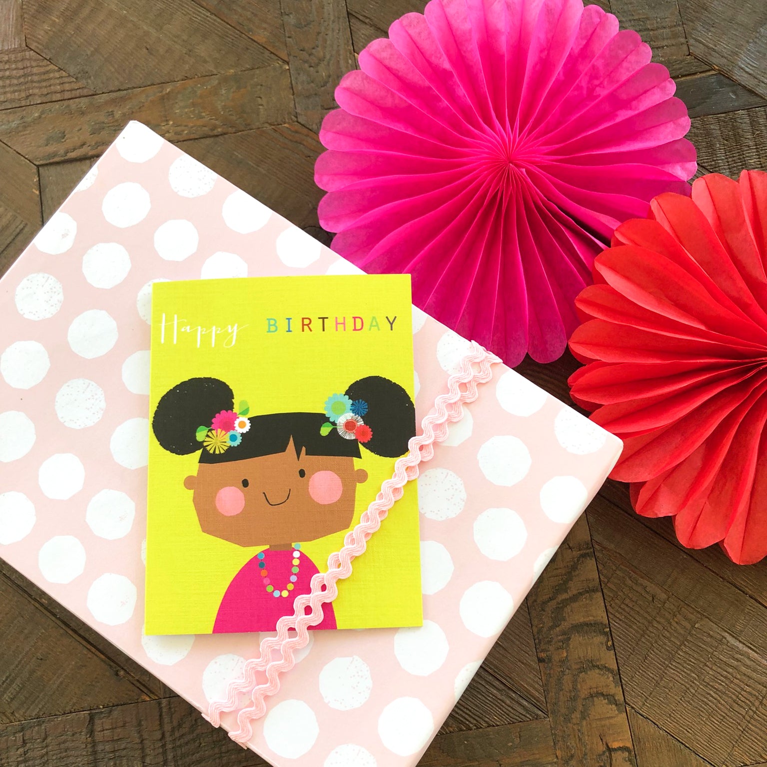 mini flower girl birthday card