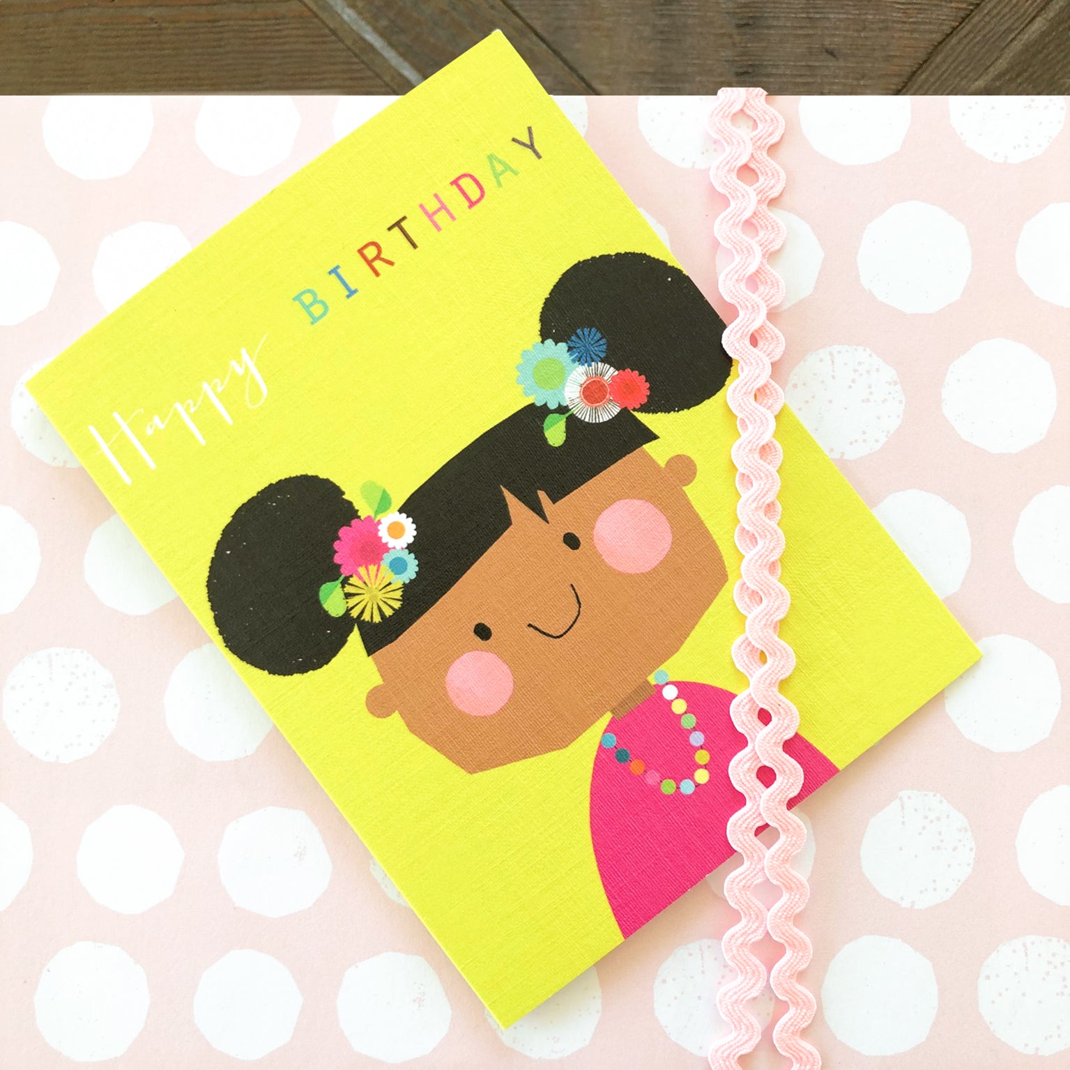 mini flower girl birthday card