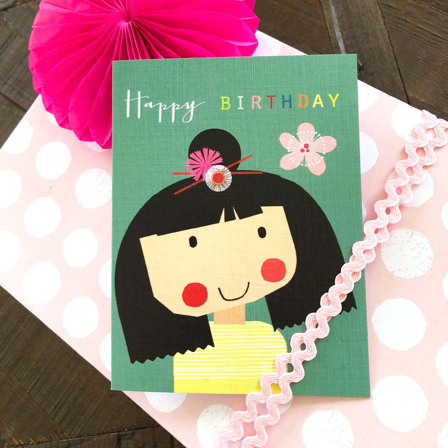 mini flower girl birthday card