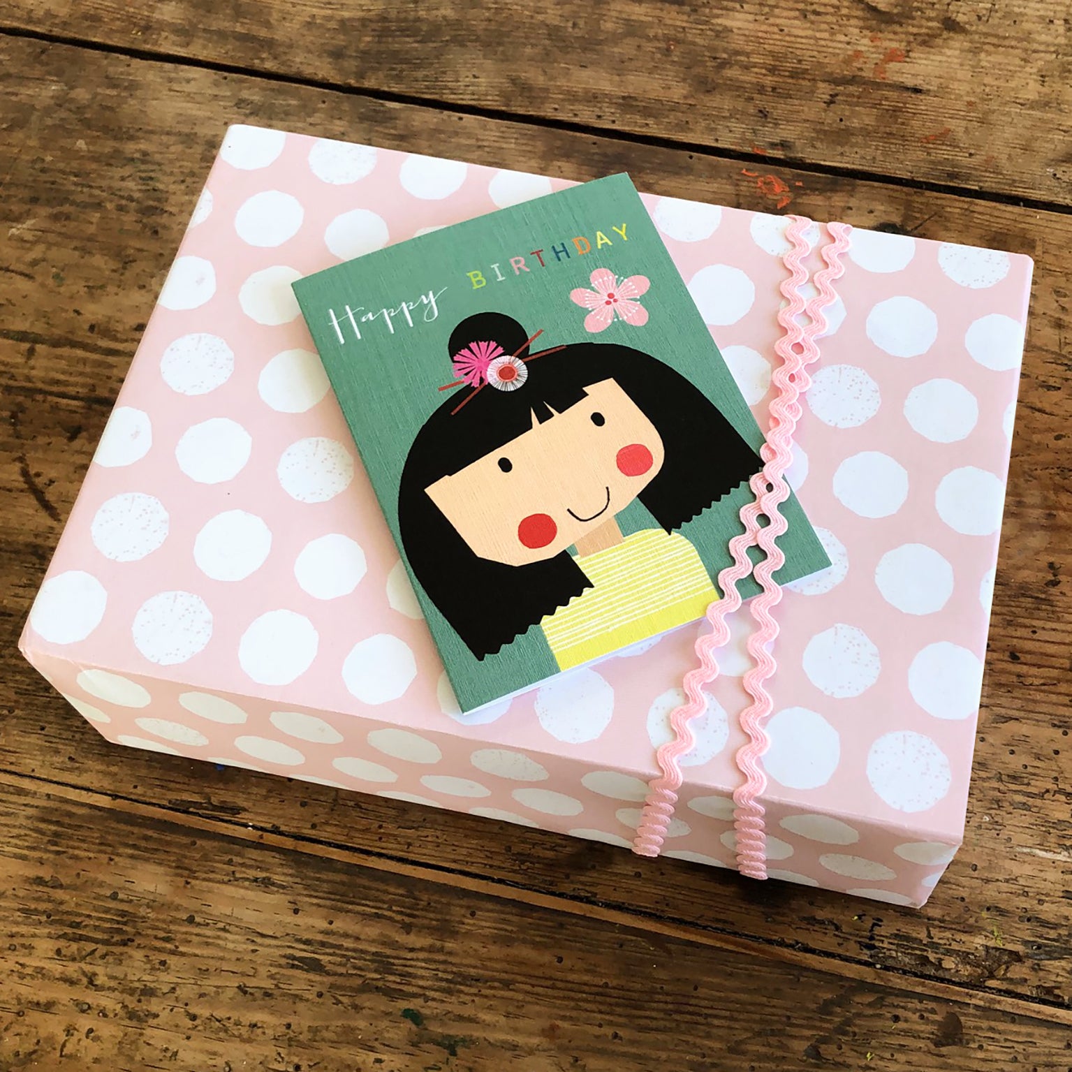 mini flower girl birthday card