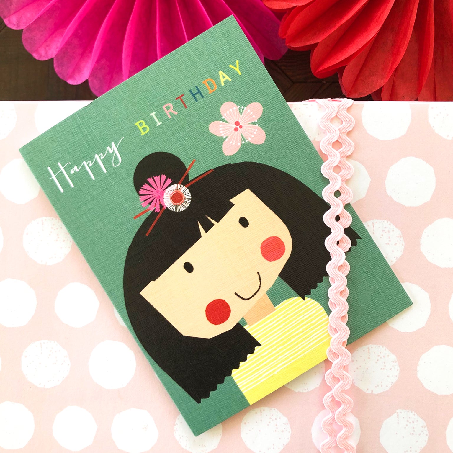 mini flower girl birthday card