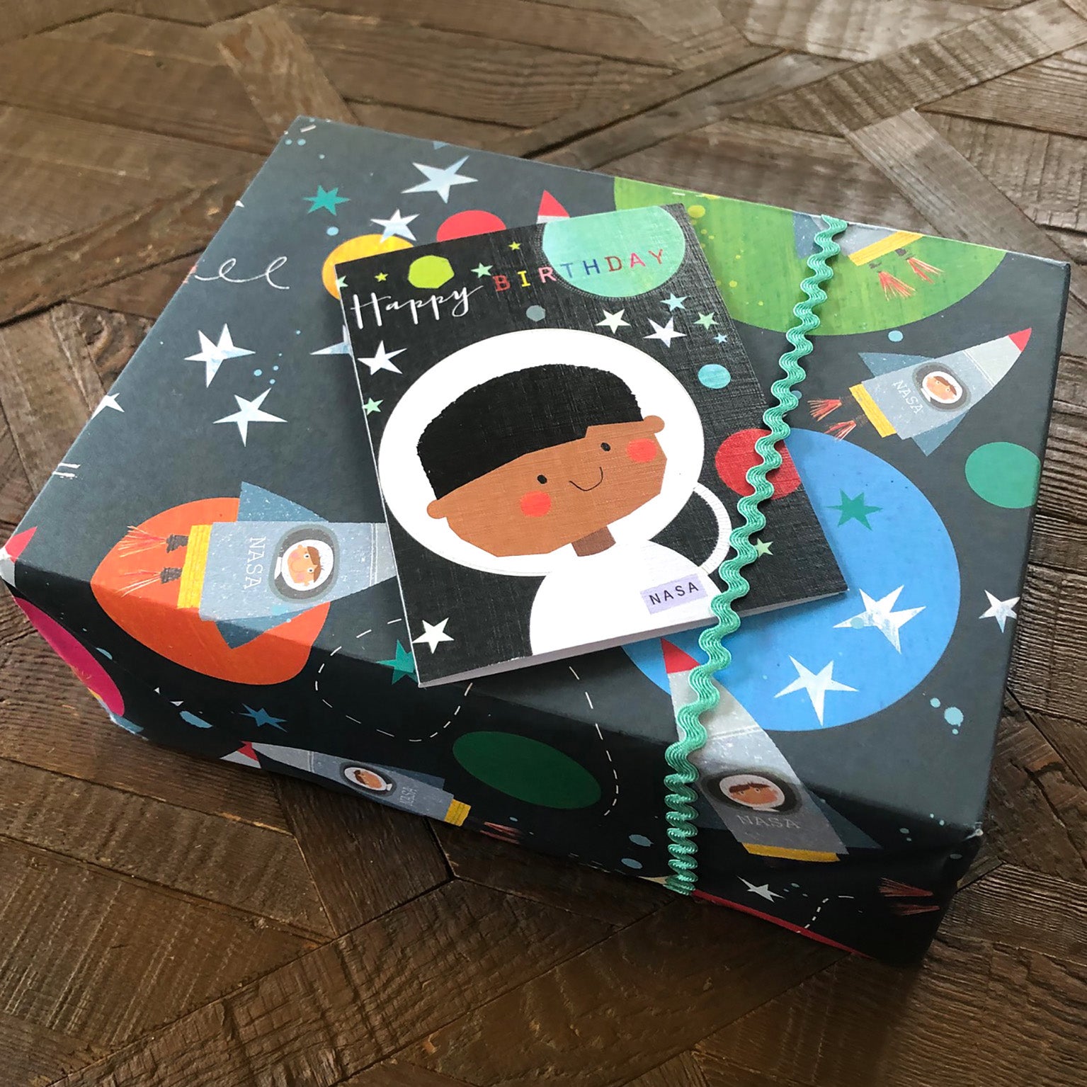 mini spaceman birthday card