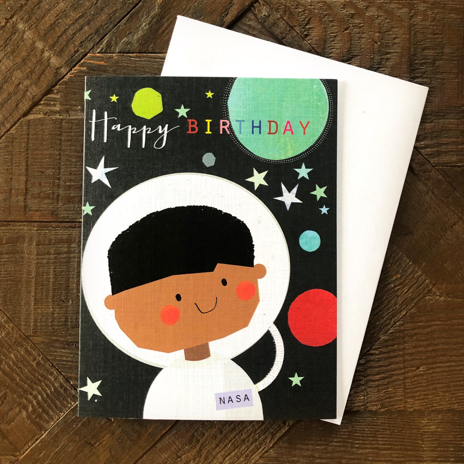 mini spaceman birthday card