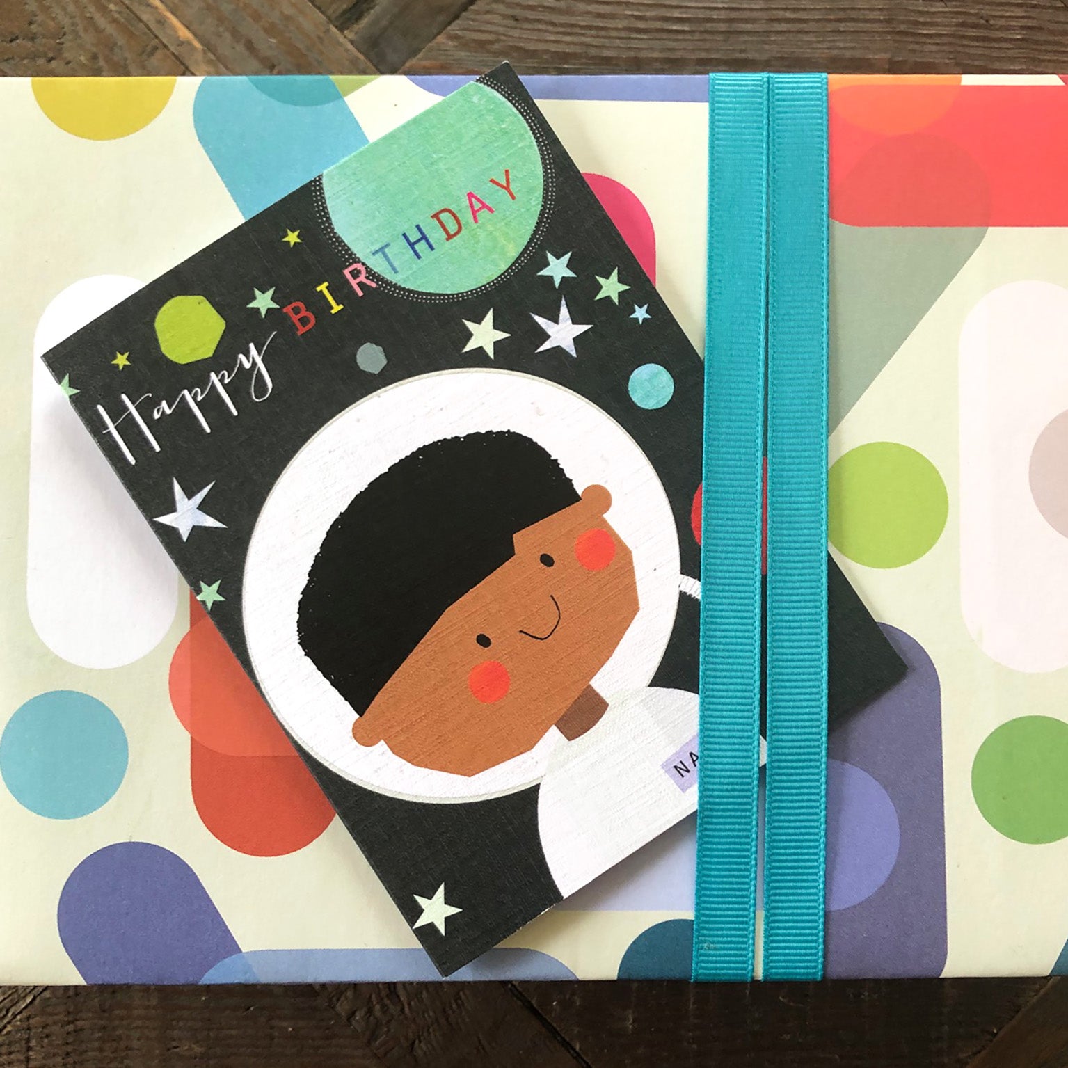 mini spaceman birthday card