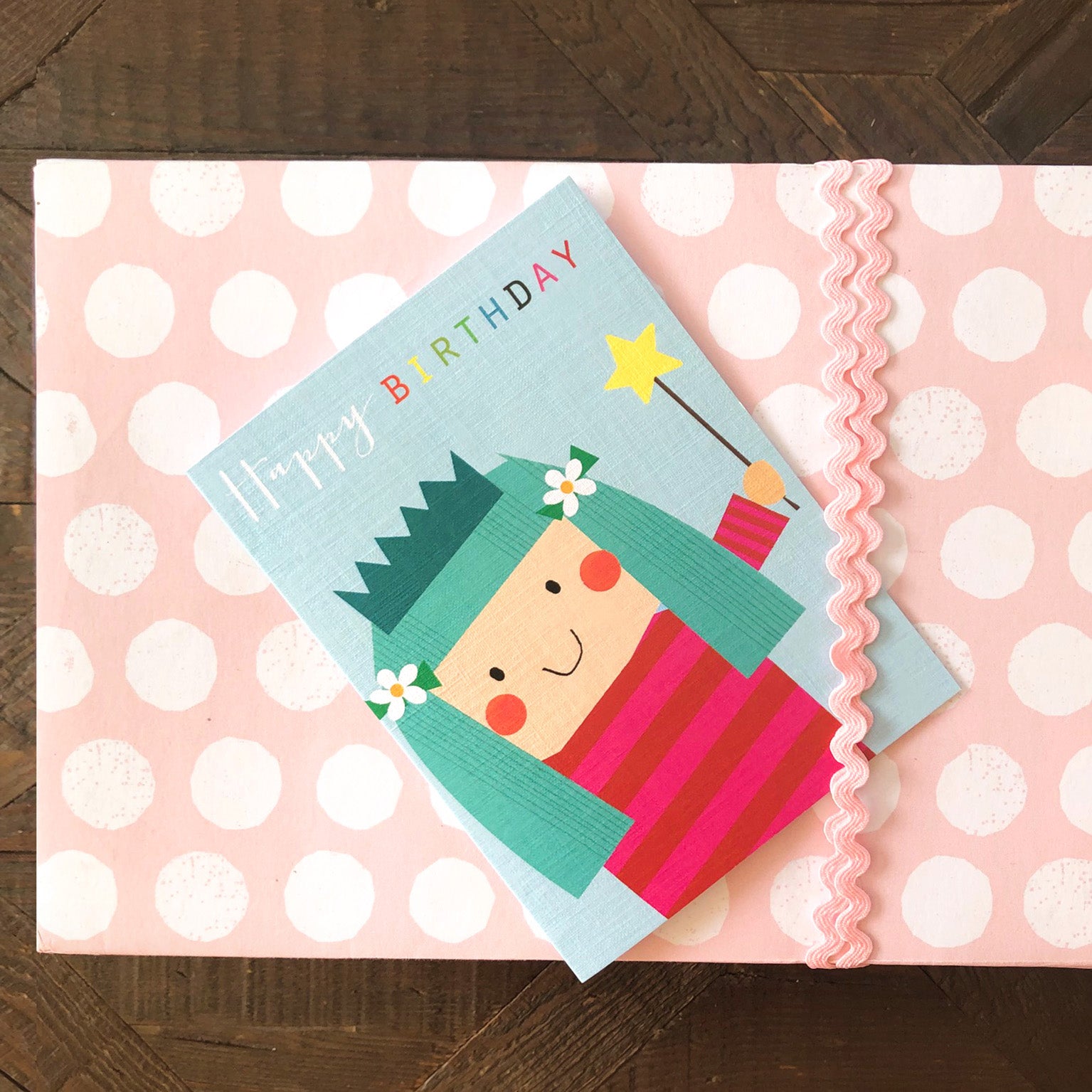 mini blue birthday girl card