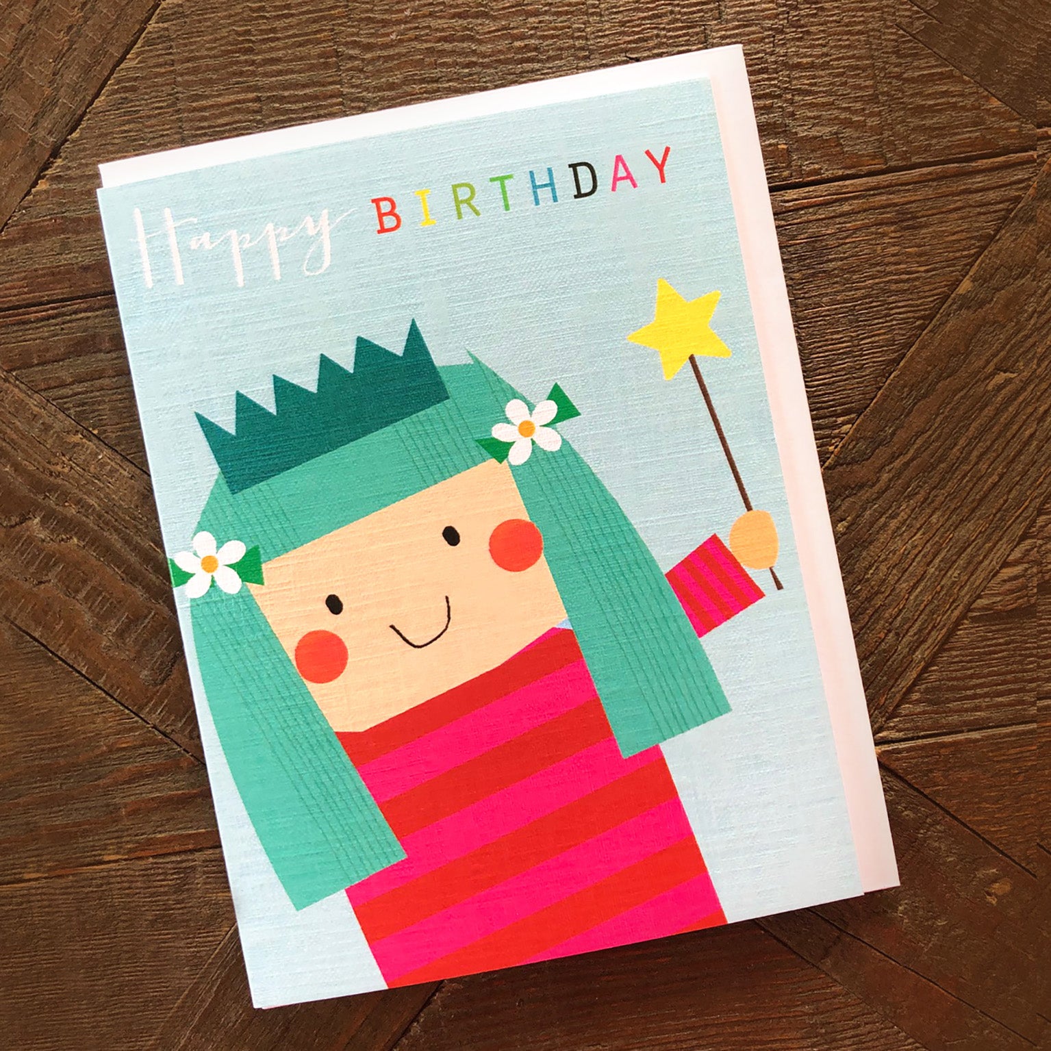 mini blue birthday girl card