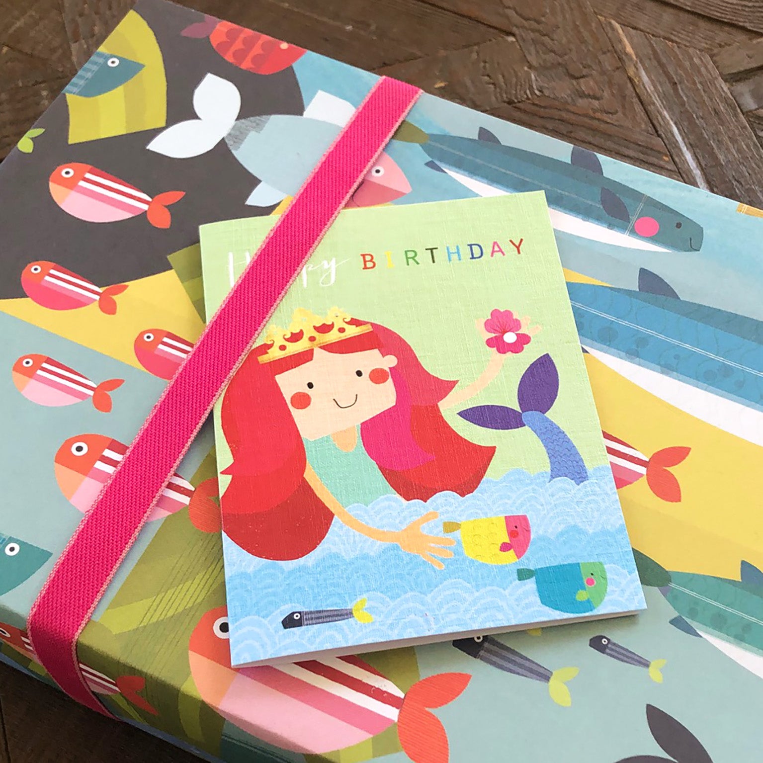 mini mermaid birthday card