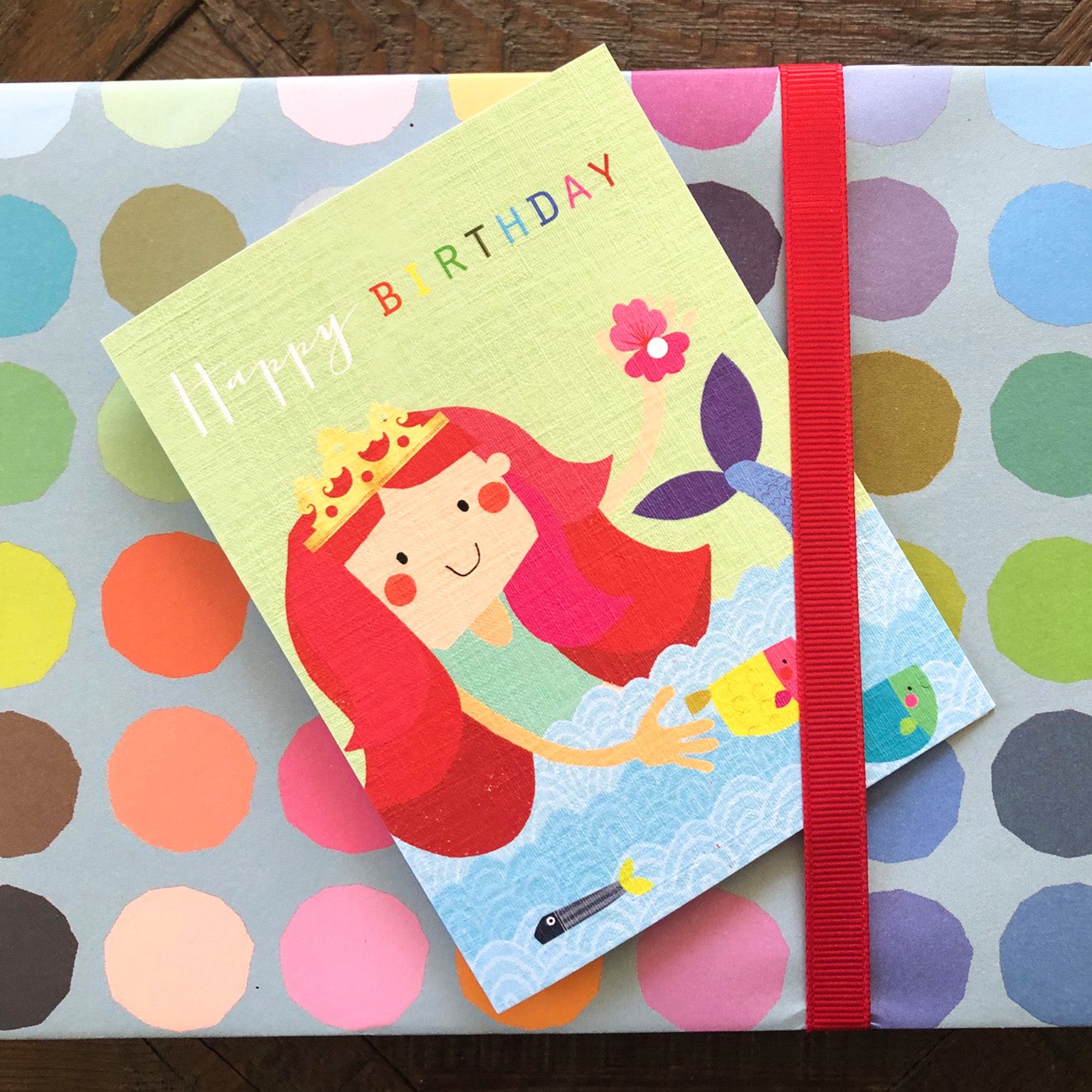 mini mermaid birthday card