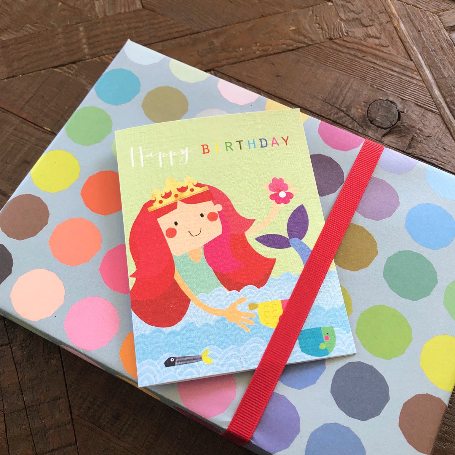 mini mermaid birthday card