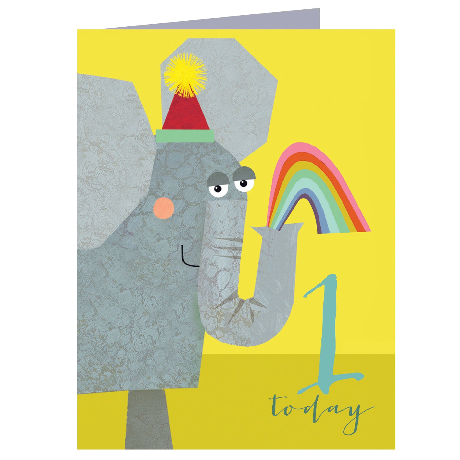 mini elephant 1st birthday card