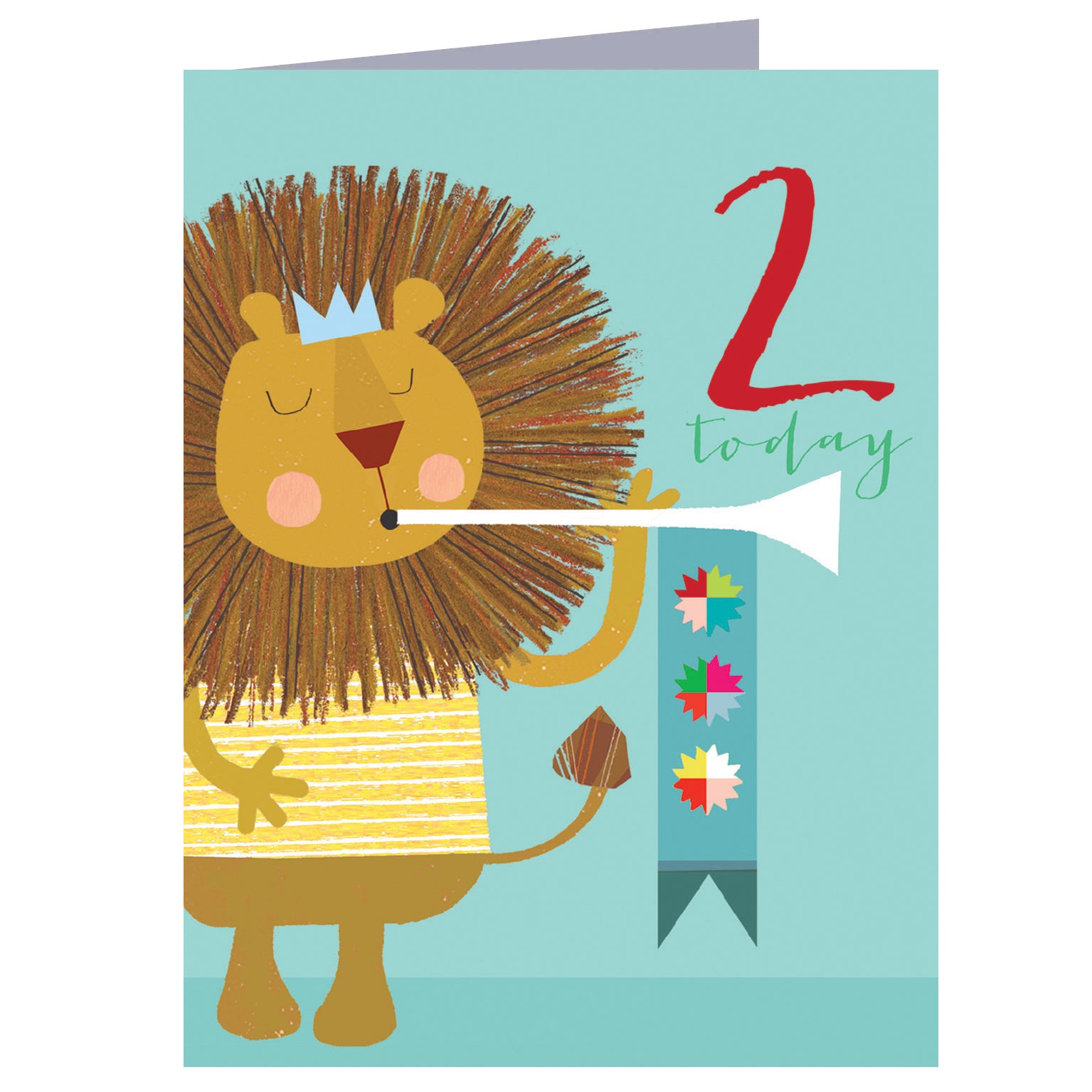 mini lion 2nd birthday card