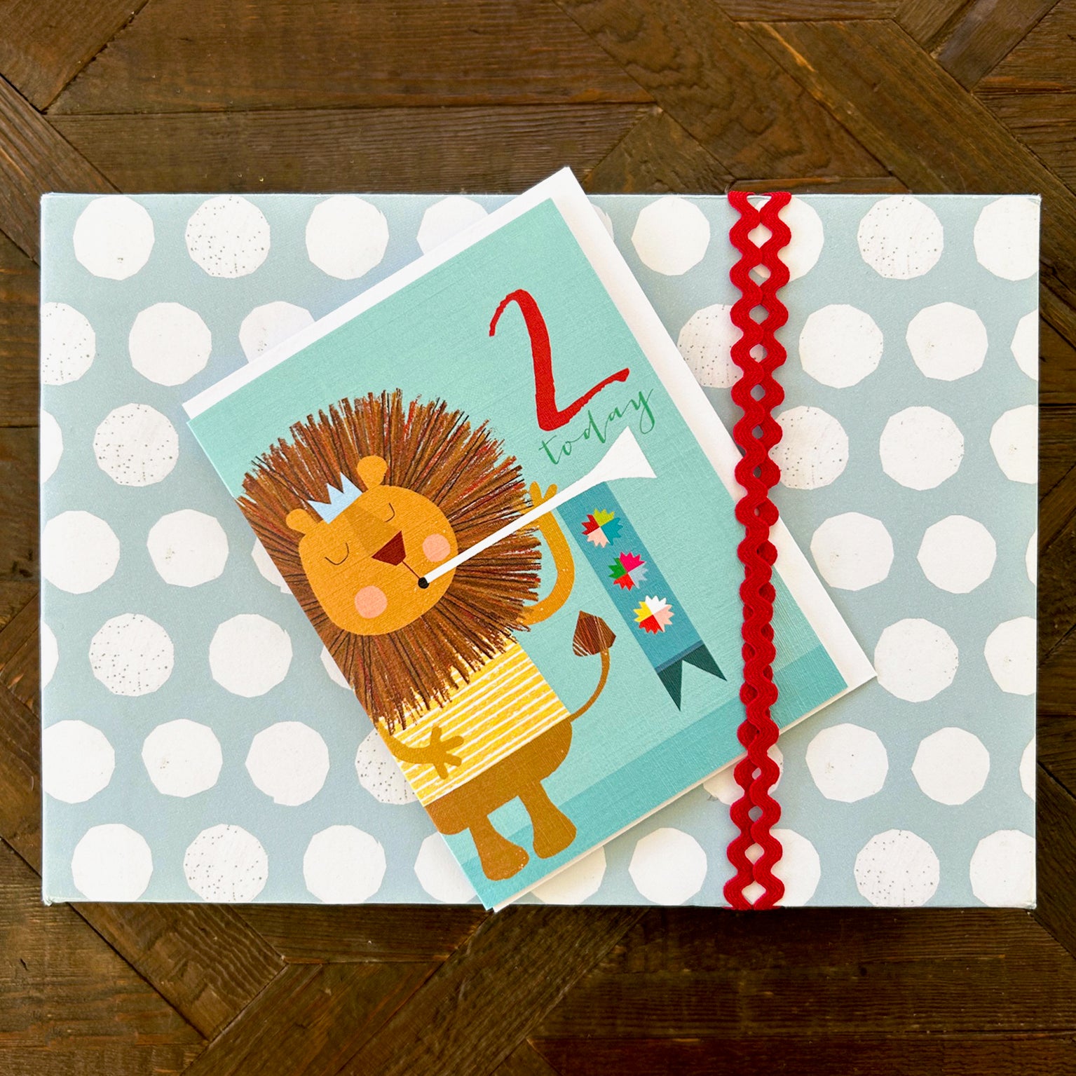 mini lion 2nd birthday card