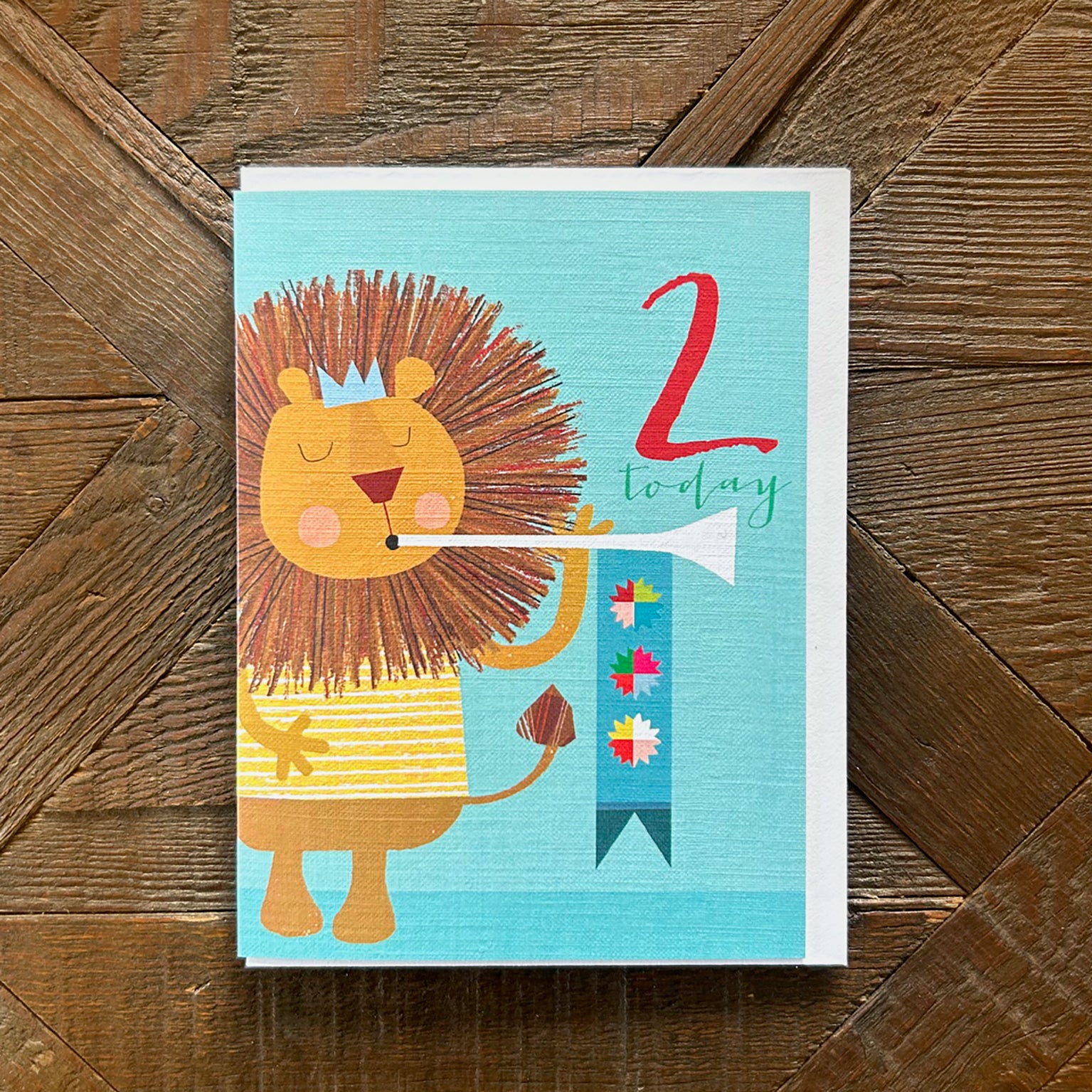 mini lion 2nd birthday card