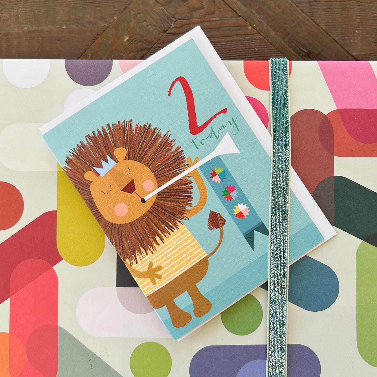 mini lion 2nd birthday card