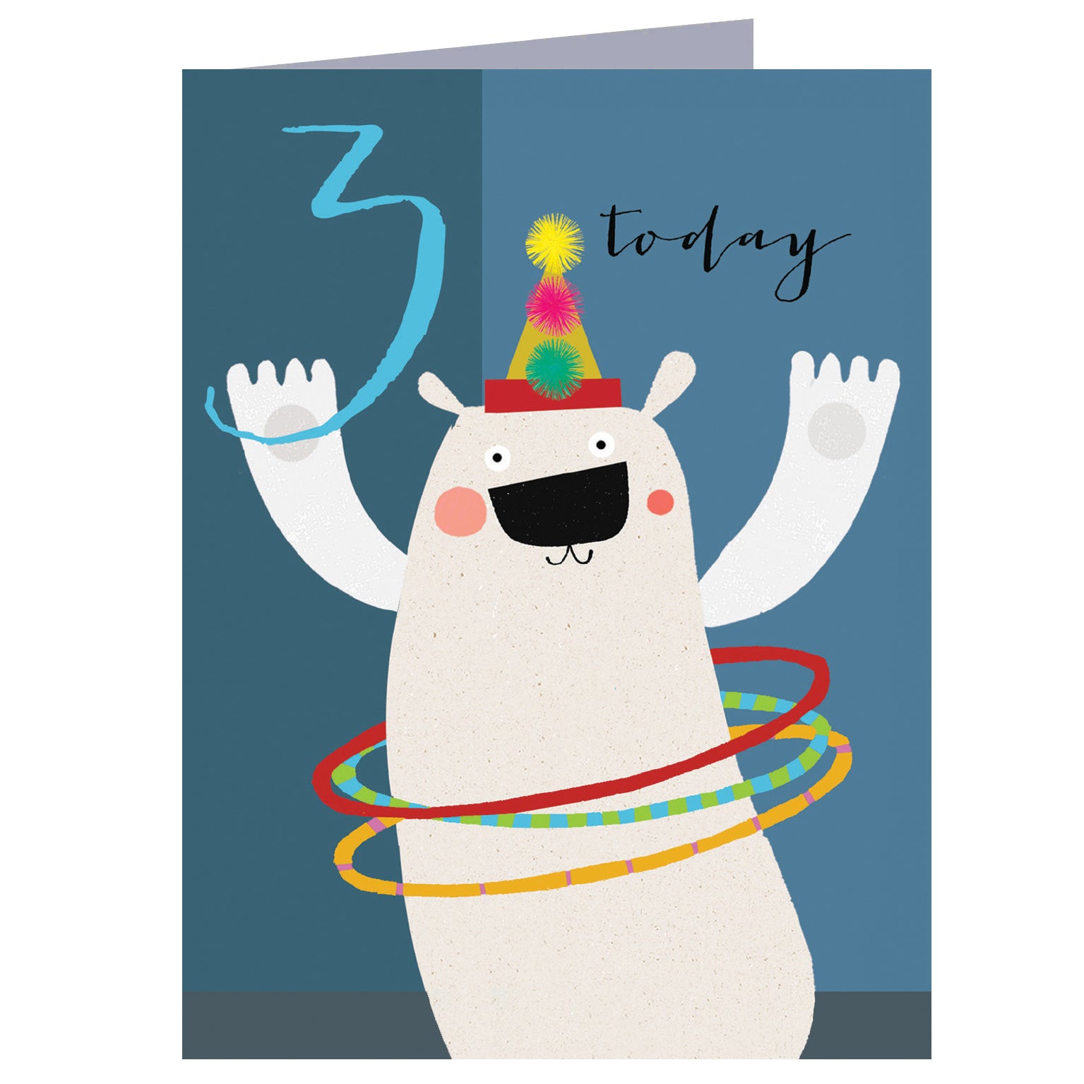 mini polar bear 3rd birthday card