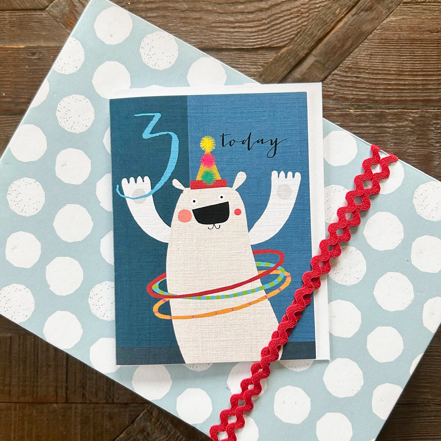 mini polar bear 3rd birthday card