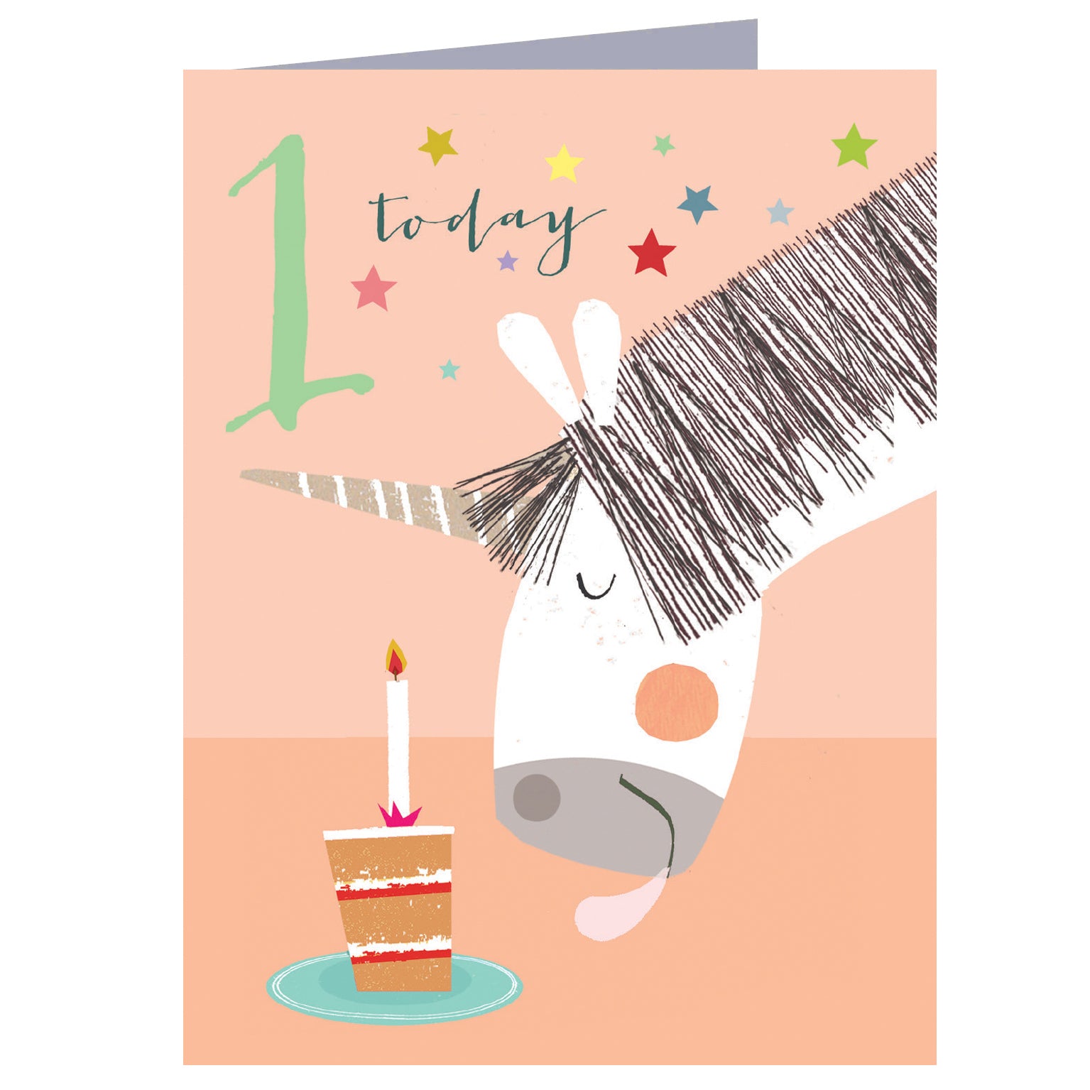 mini unicorn 1st birthday card