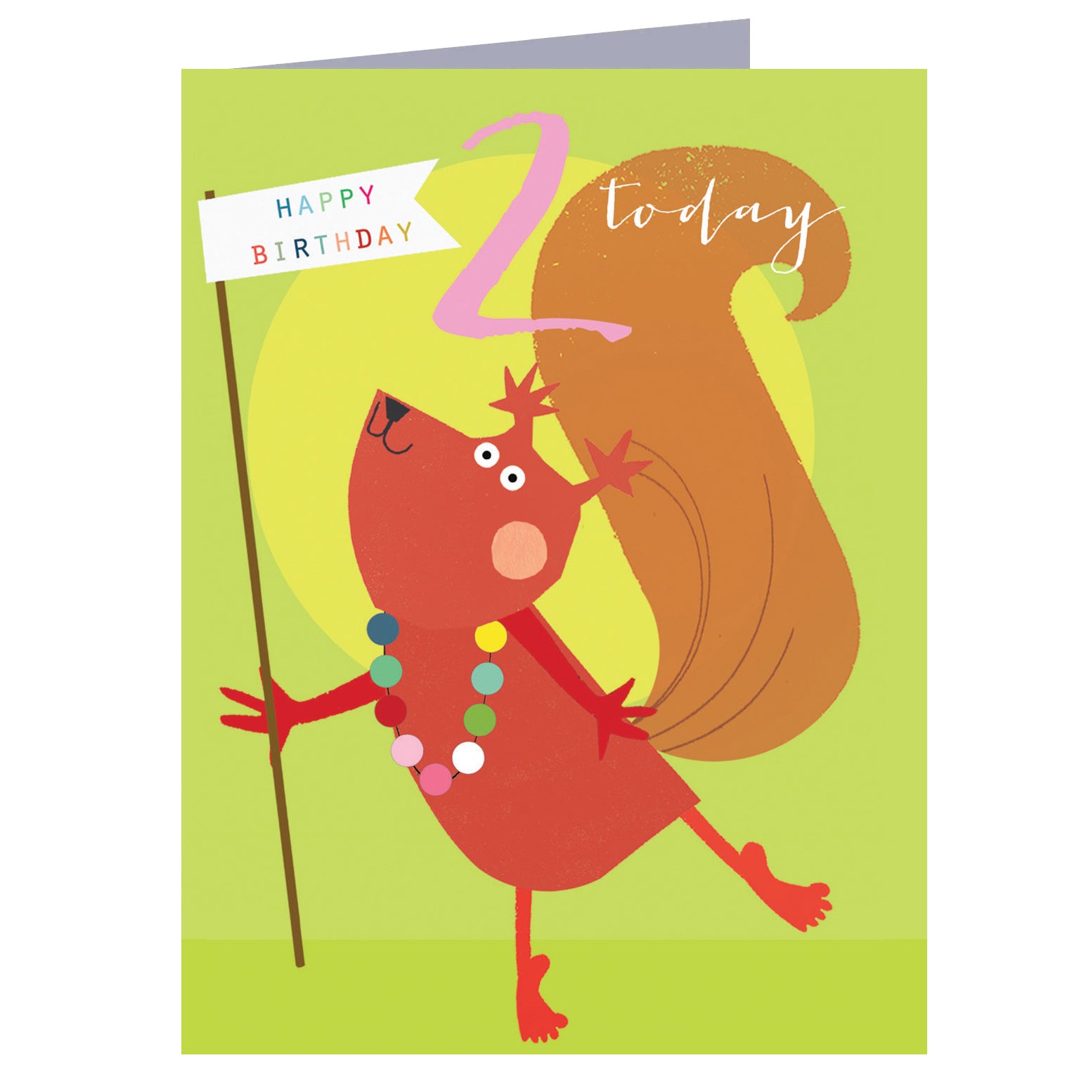 mini squirrel 2nd birthday card