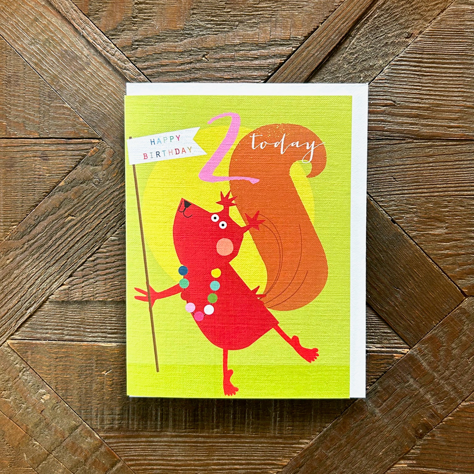 mini squirrel 2nd birthday card