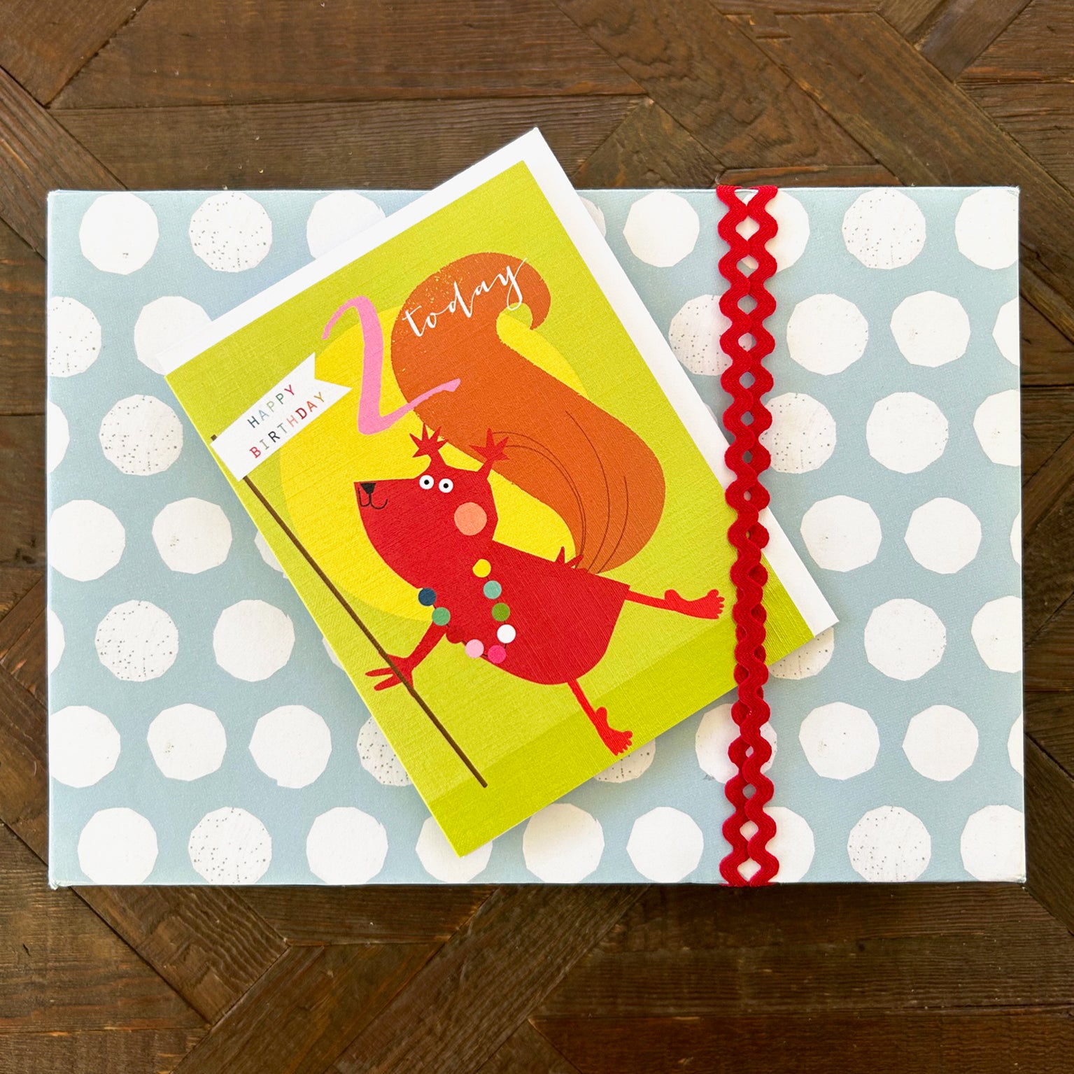 mini squirrel 2nd birthday card