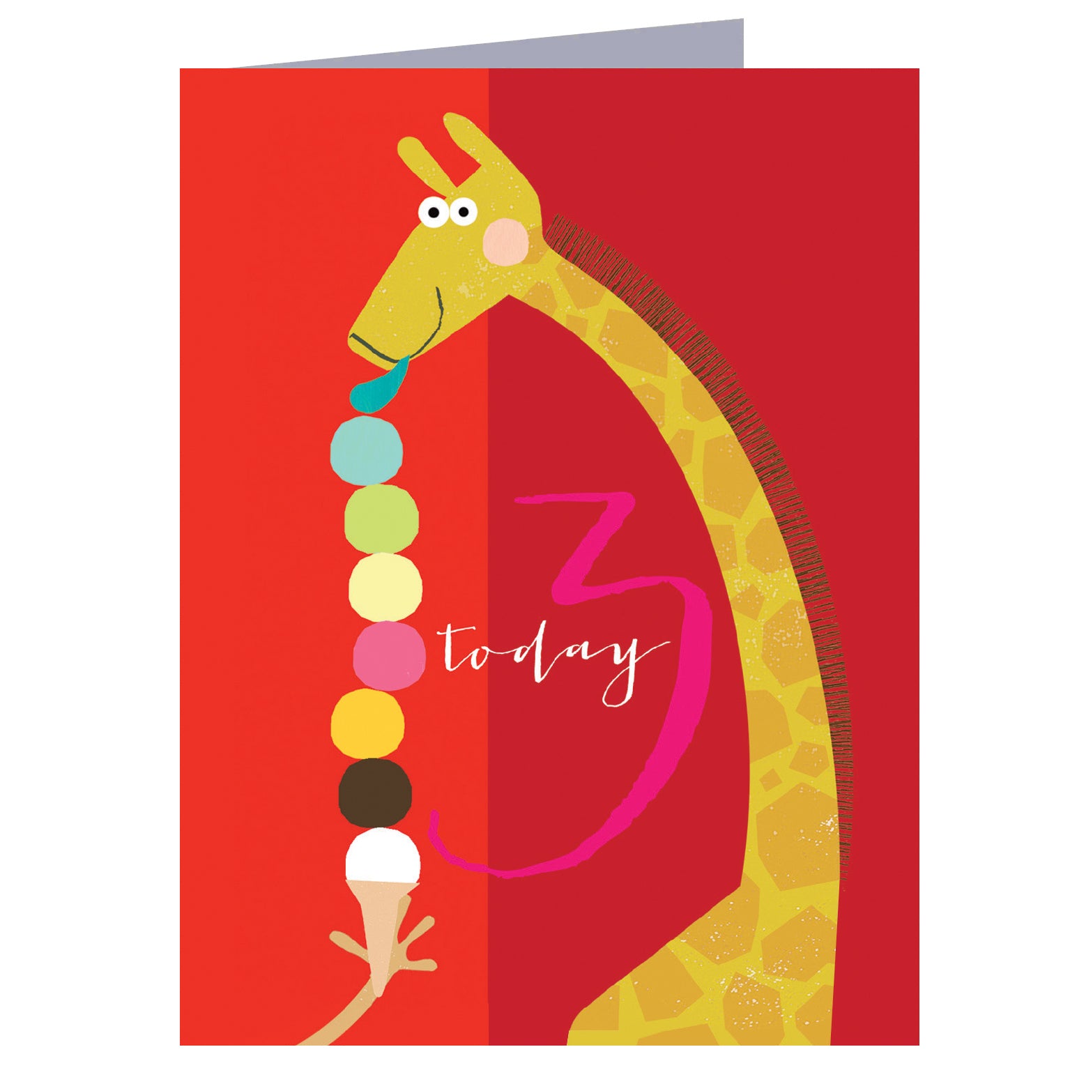 mini giraffe 3rd birthday card