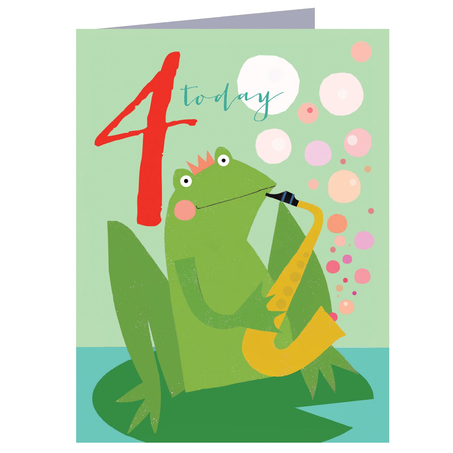 mini frog 4th birthday card