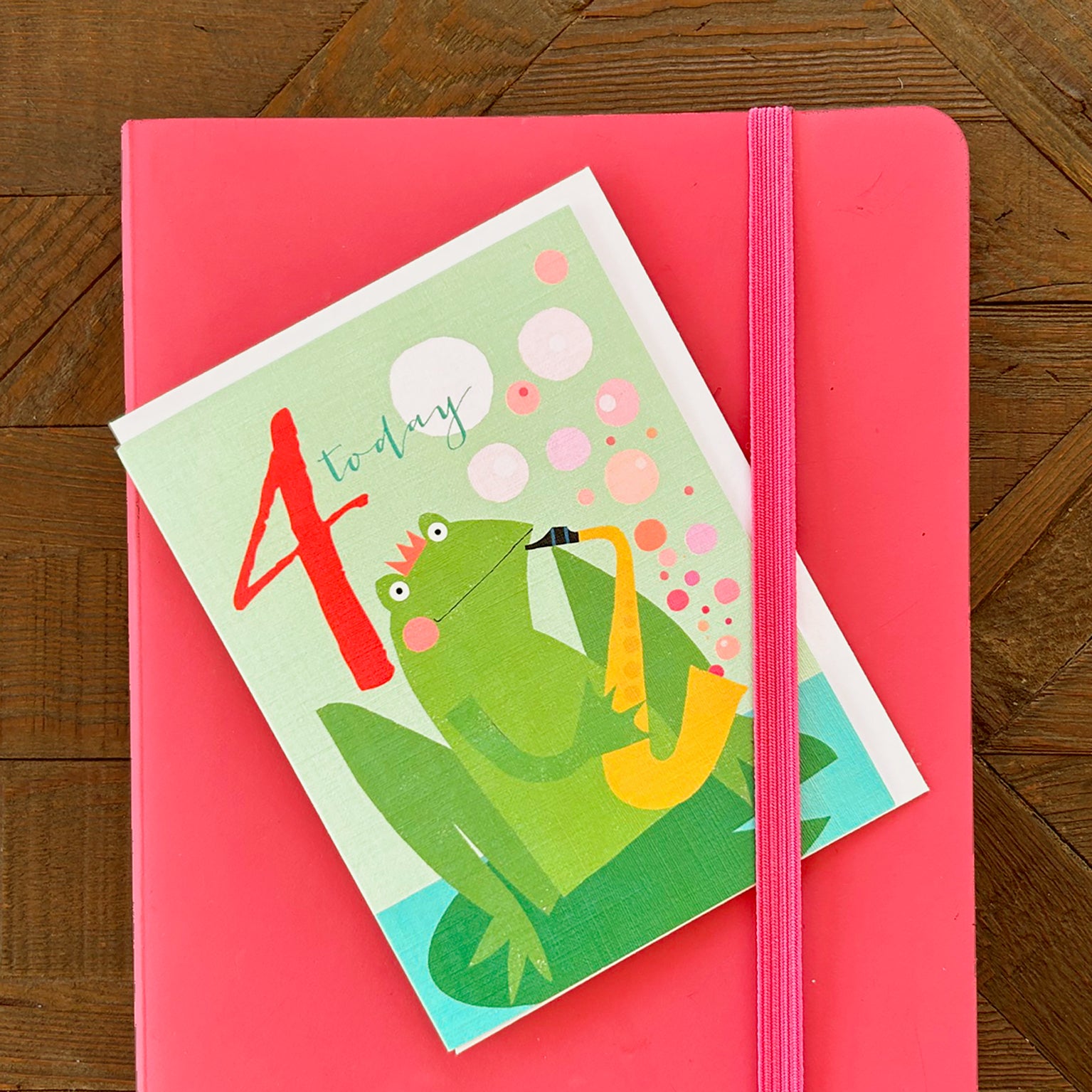 mini frog 4th birthday card