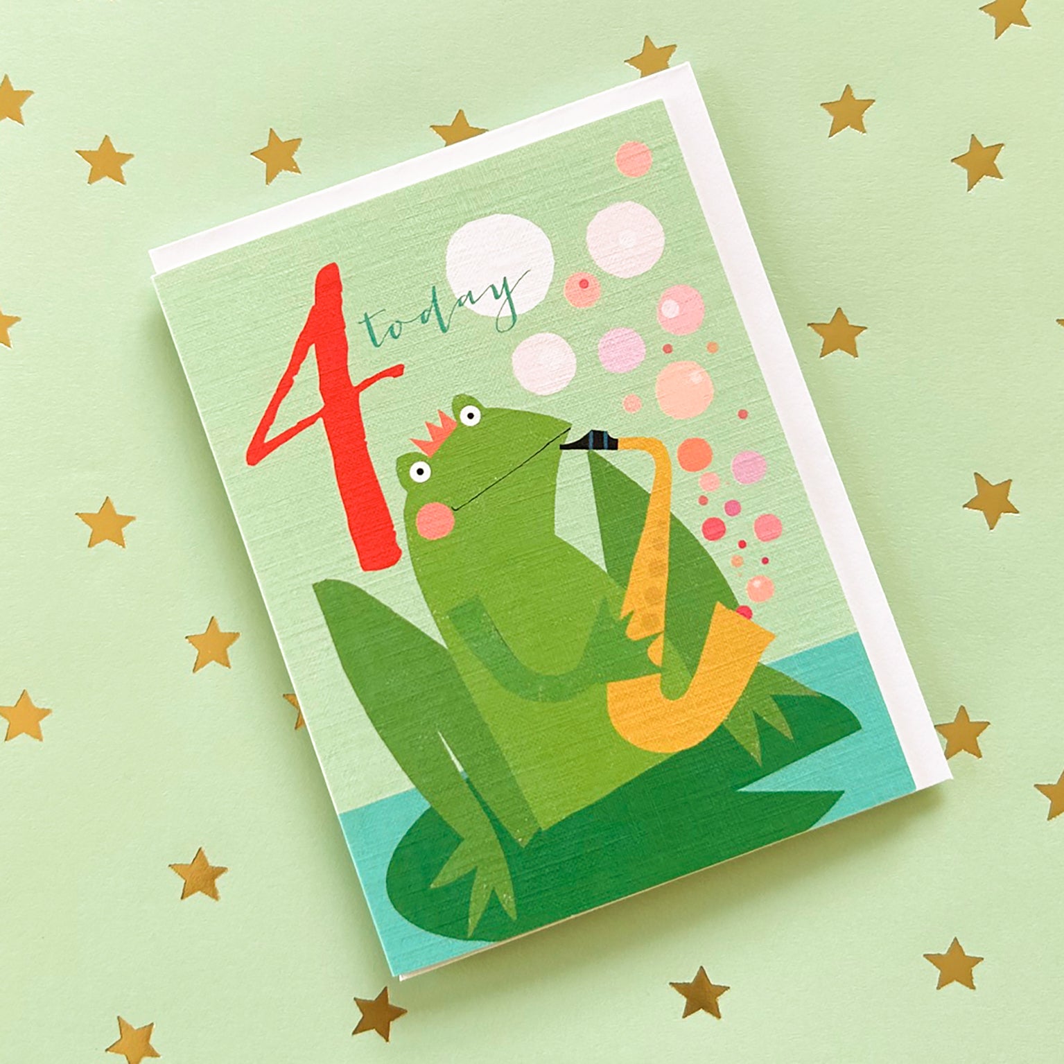 mini frog 4th birthday card