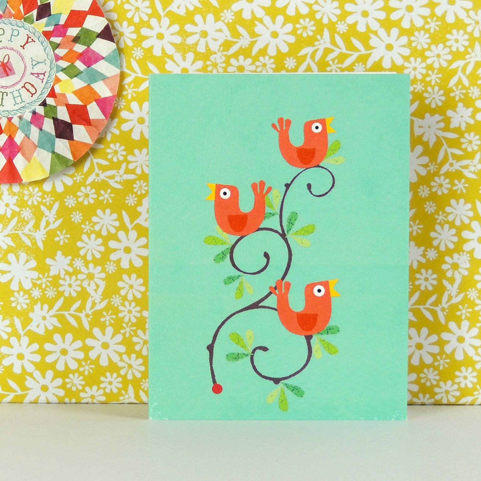 mini singing birds card