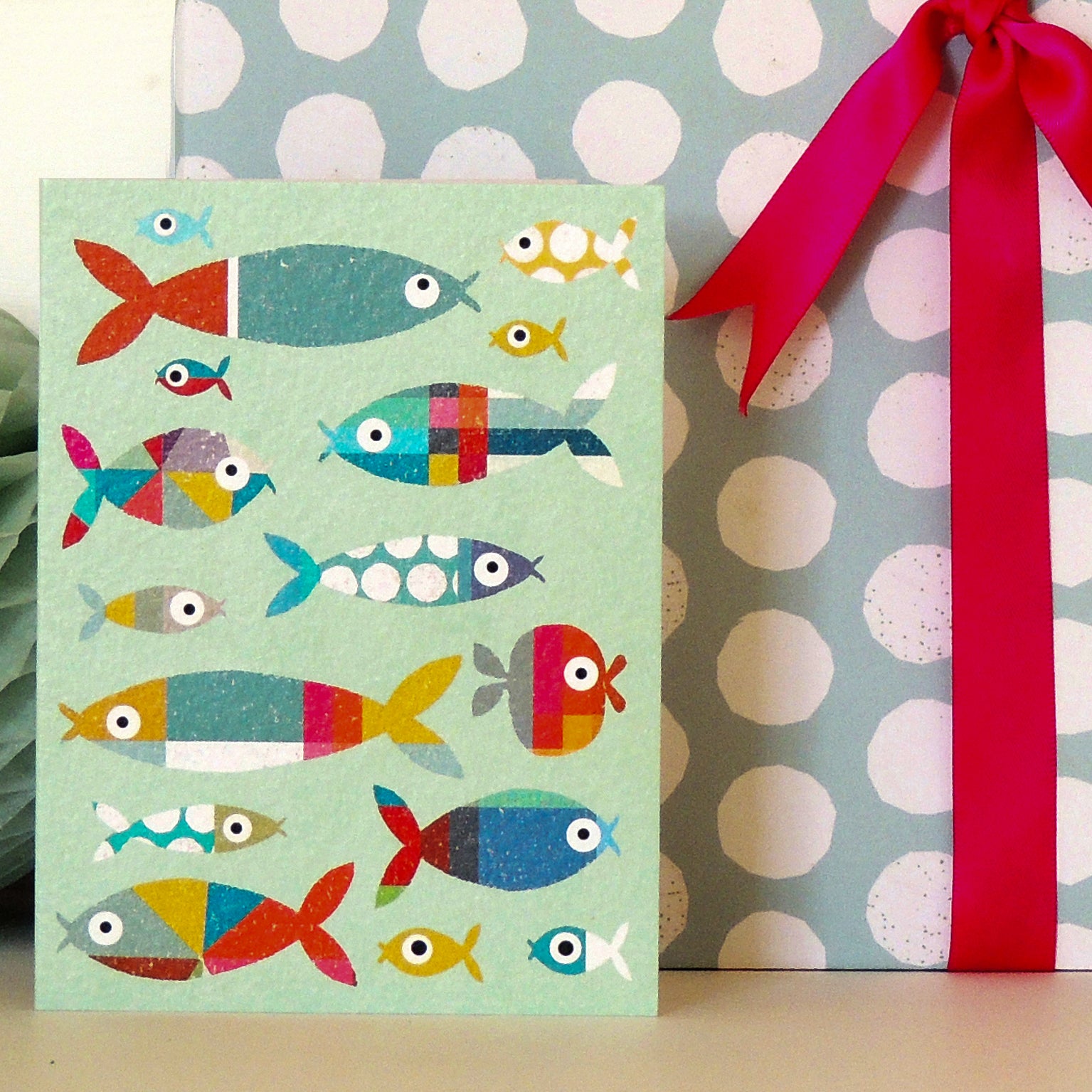 mini fish greetings card