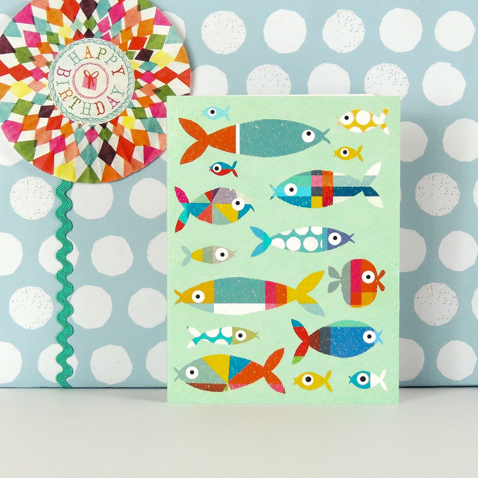 mini fish greetings card