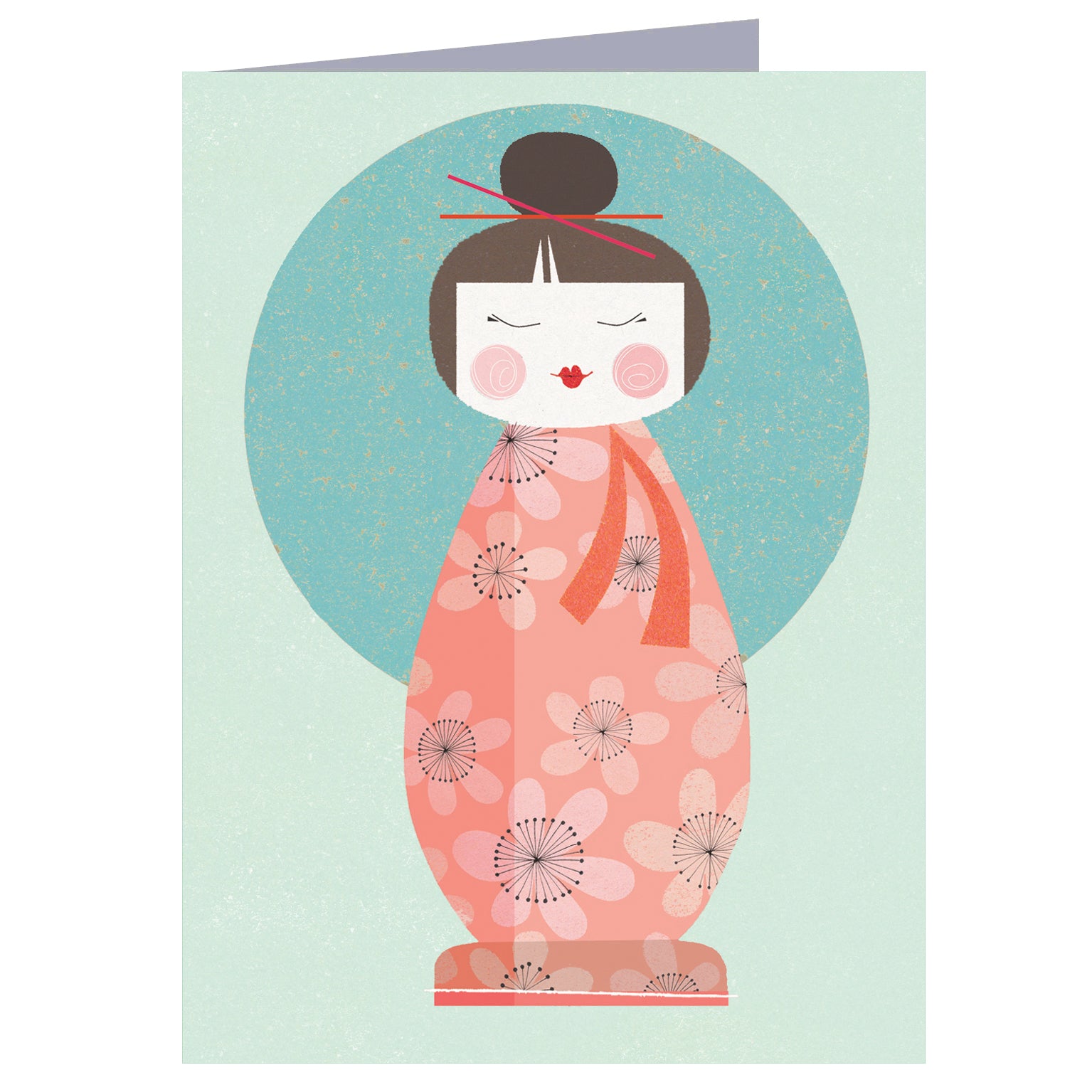 mini kokeshi doll card