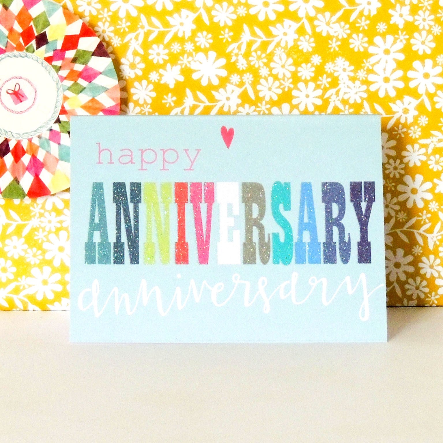 mini glittery anniversary card