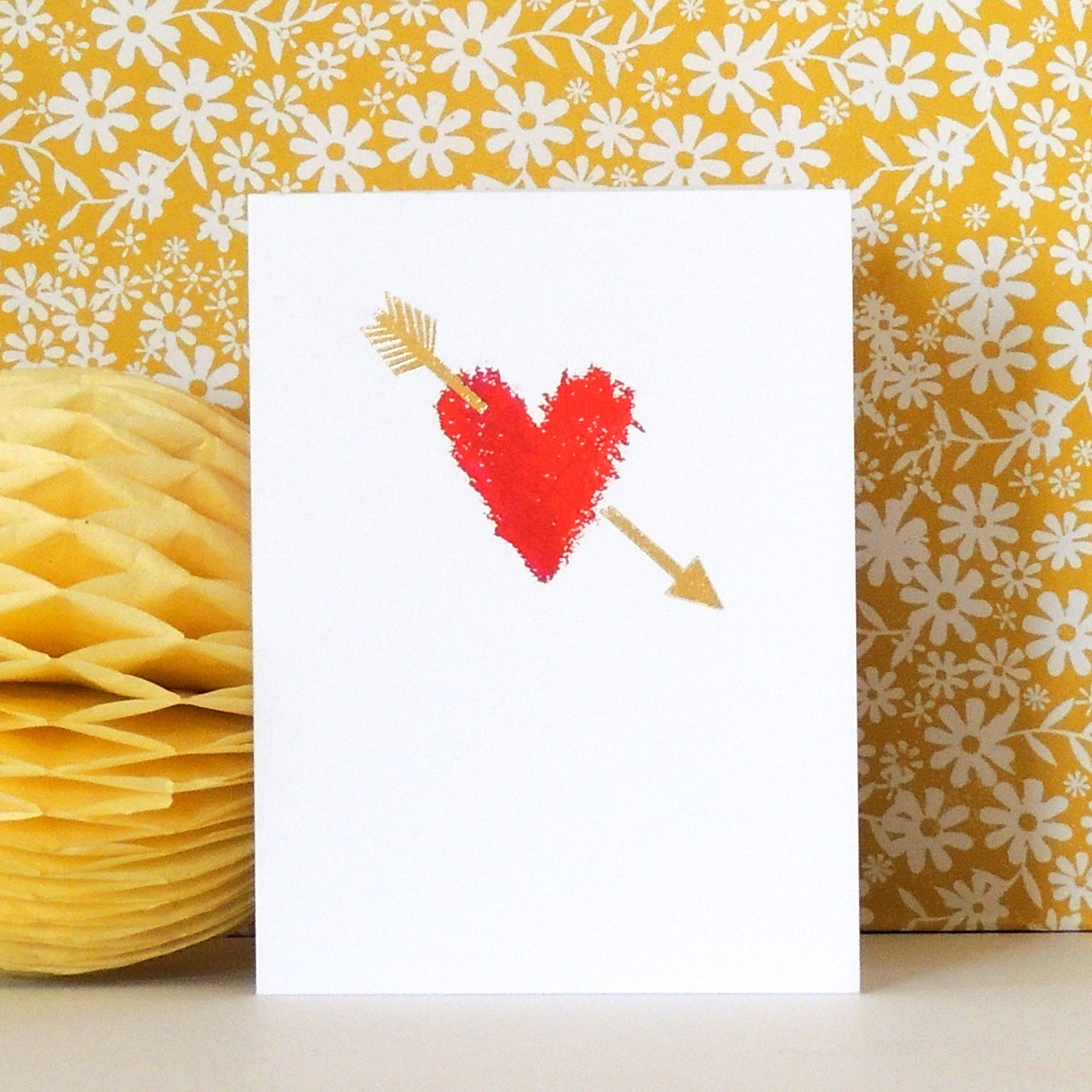 TW10 mini gold foiled heart card