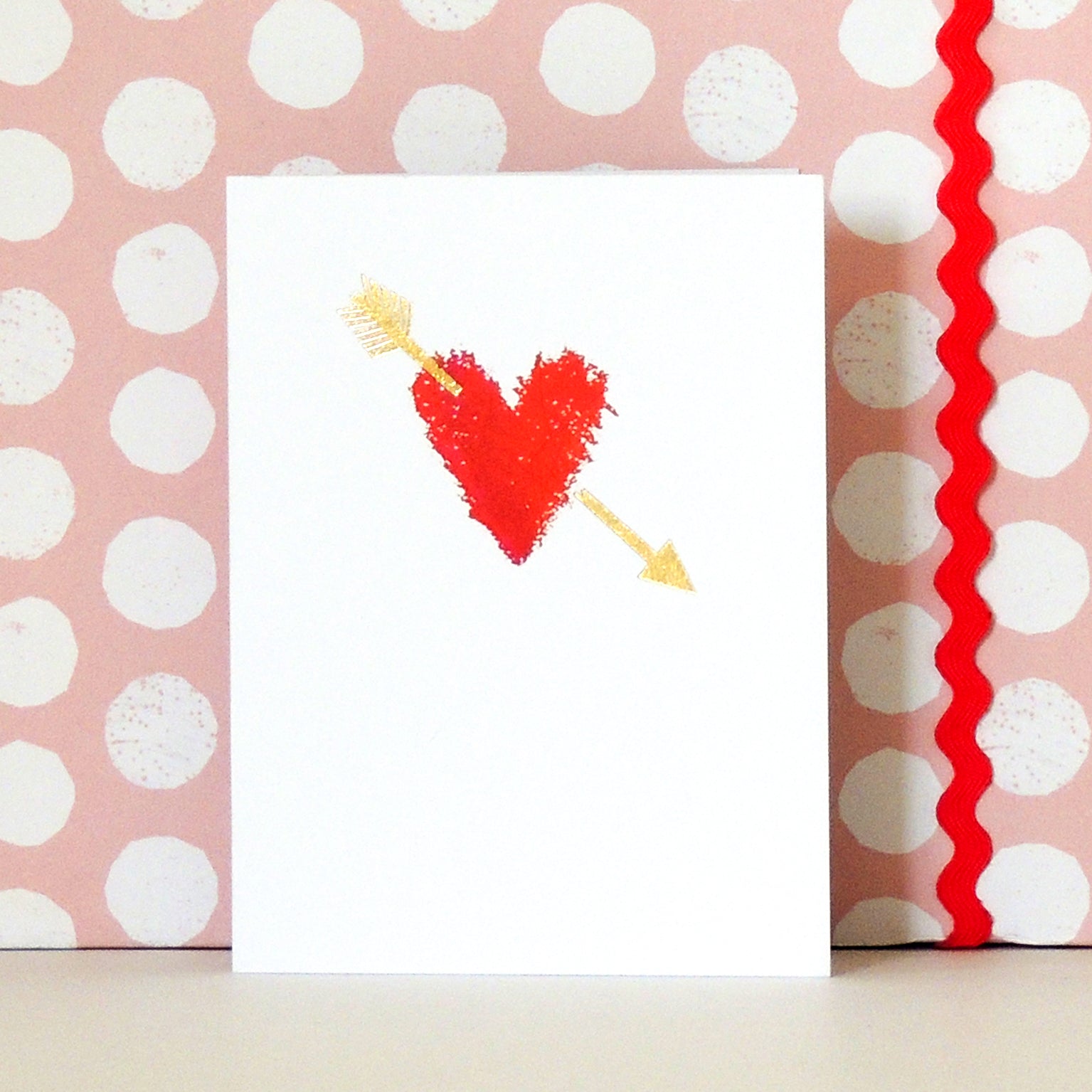 TW10 mini gold foiled heart card