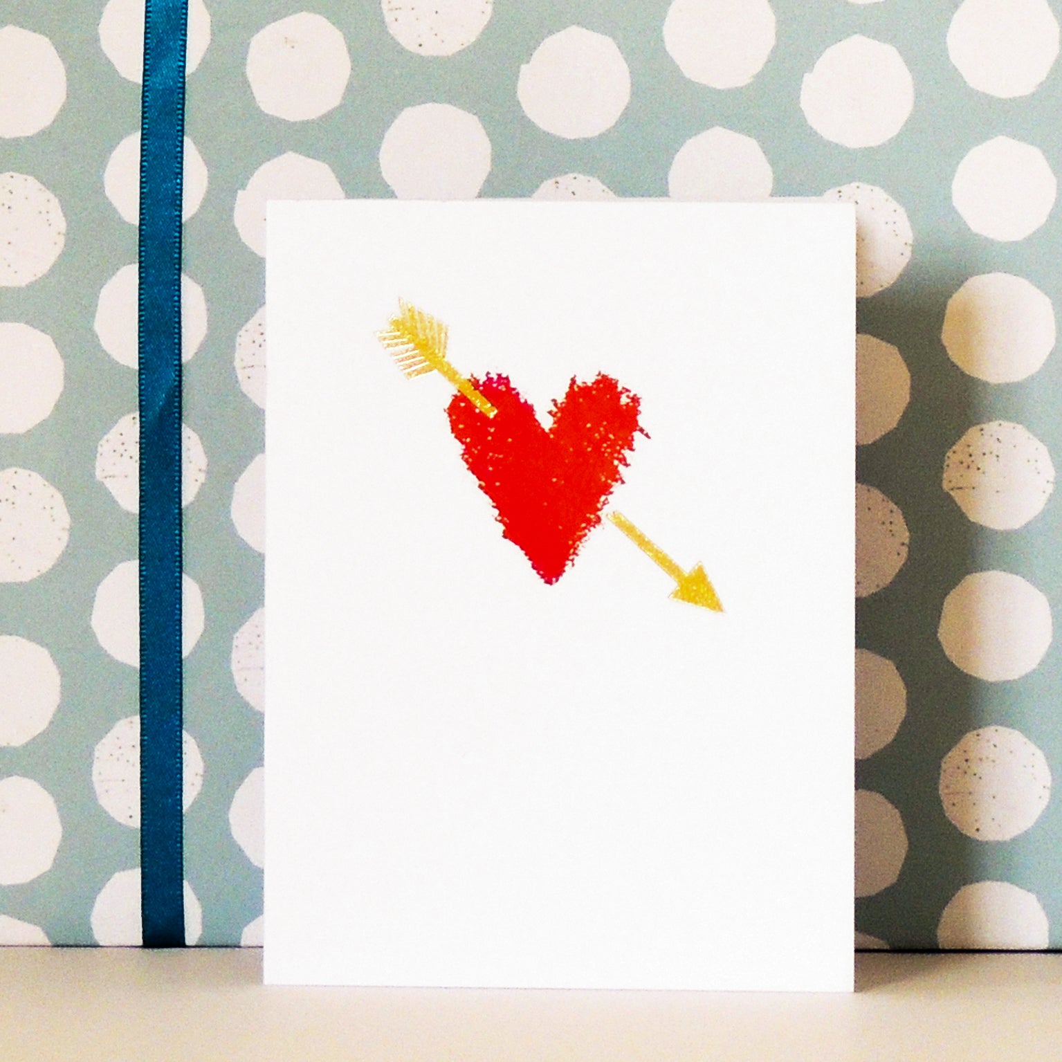 TW10 mini gold foiled heart card