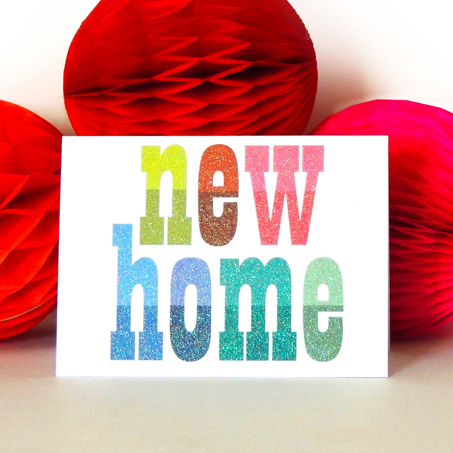 mini glittery new home card