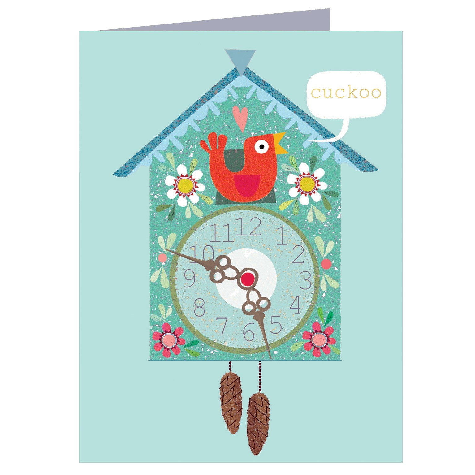 TW13 mini gold foiled  cuckoo greetings card