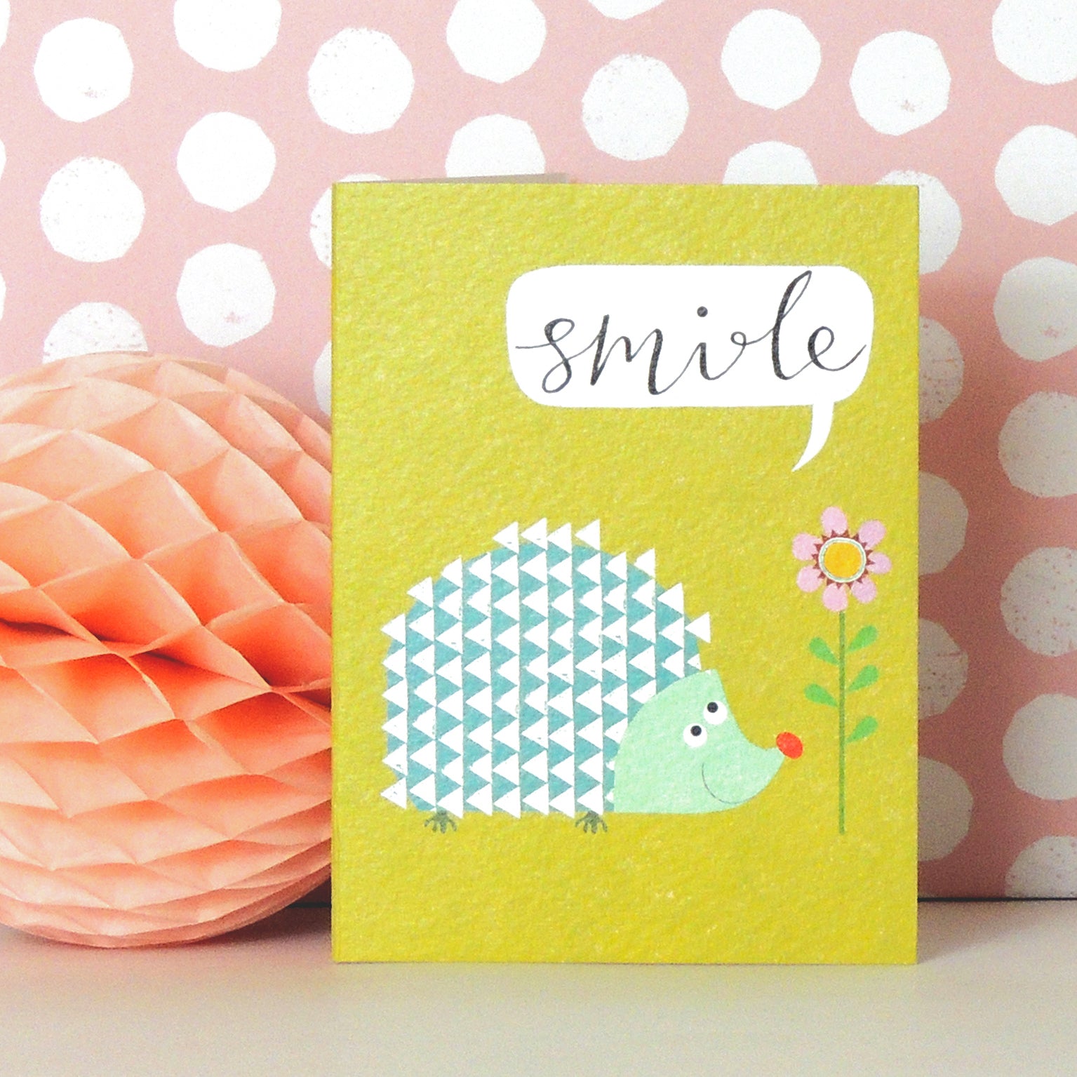 TW16 mini smiley hedgehog card