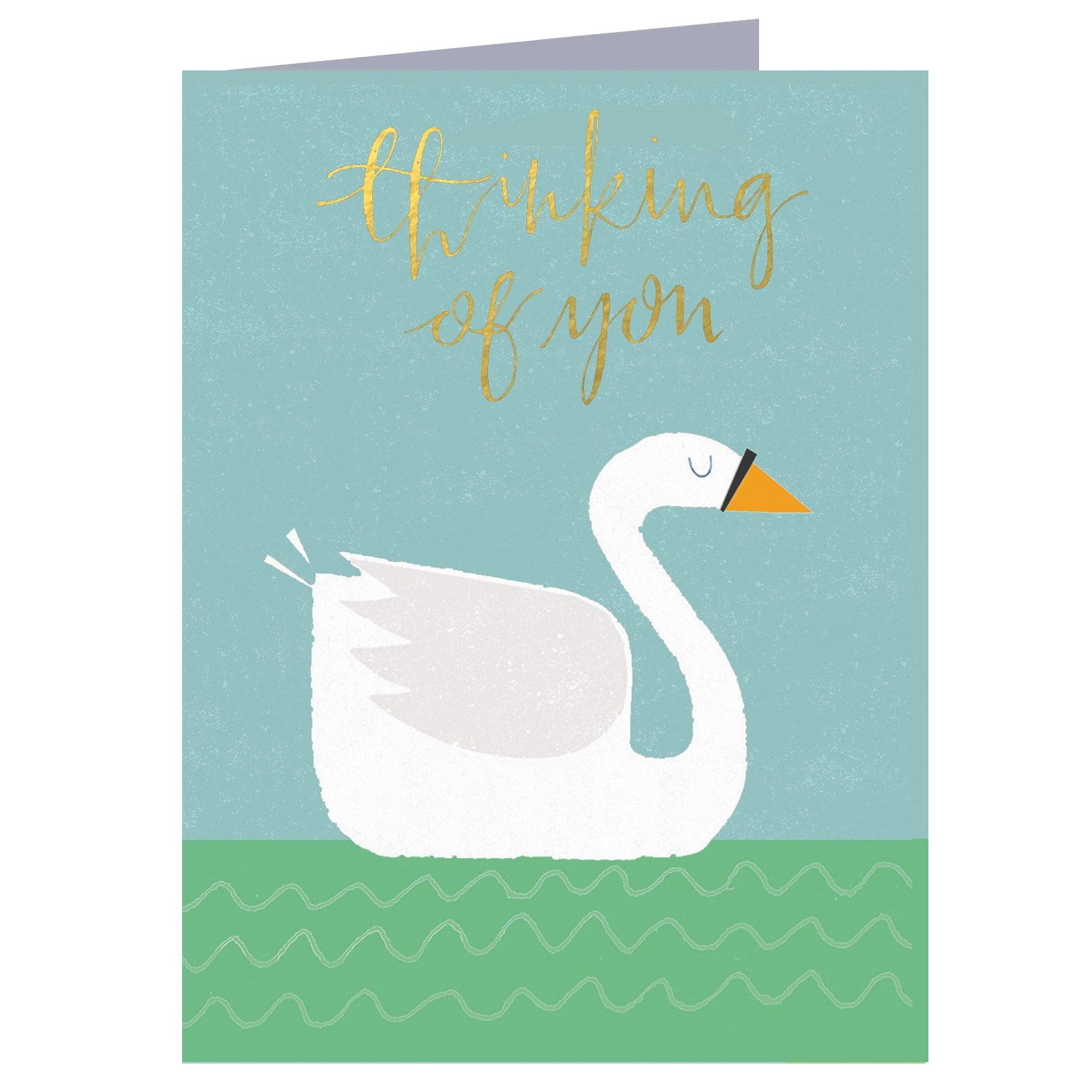 TW20 mini gold foiled swan greetings card