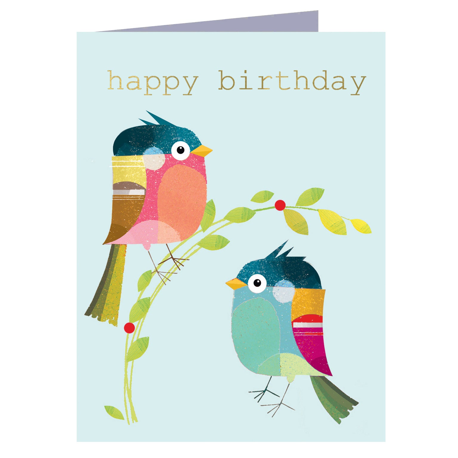 TW203 mini gold foiled birdie birthday card