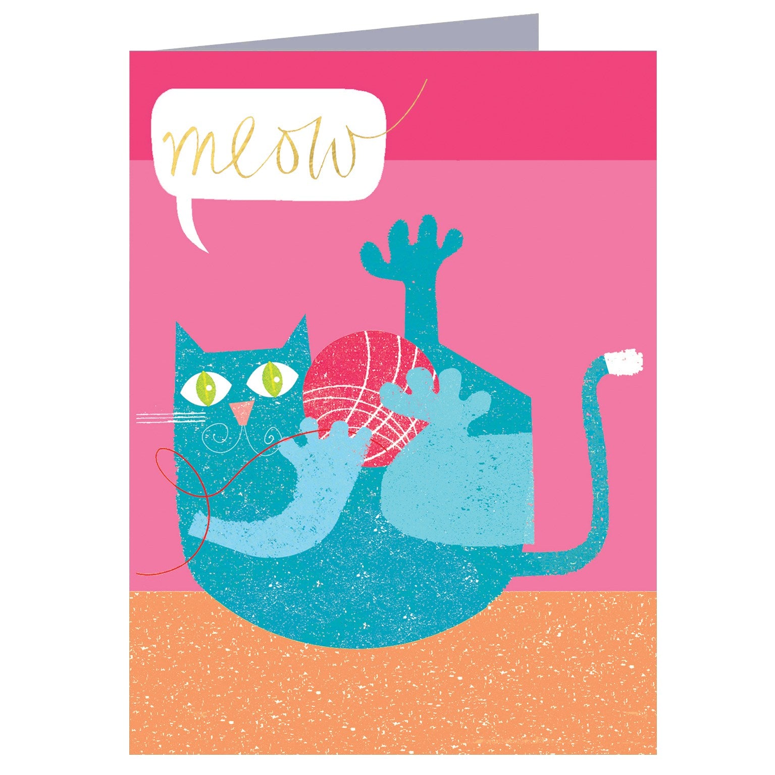 TW21 mini gold foiled meow cat card