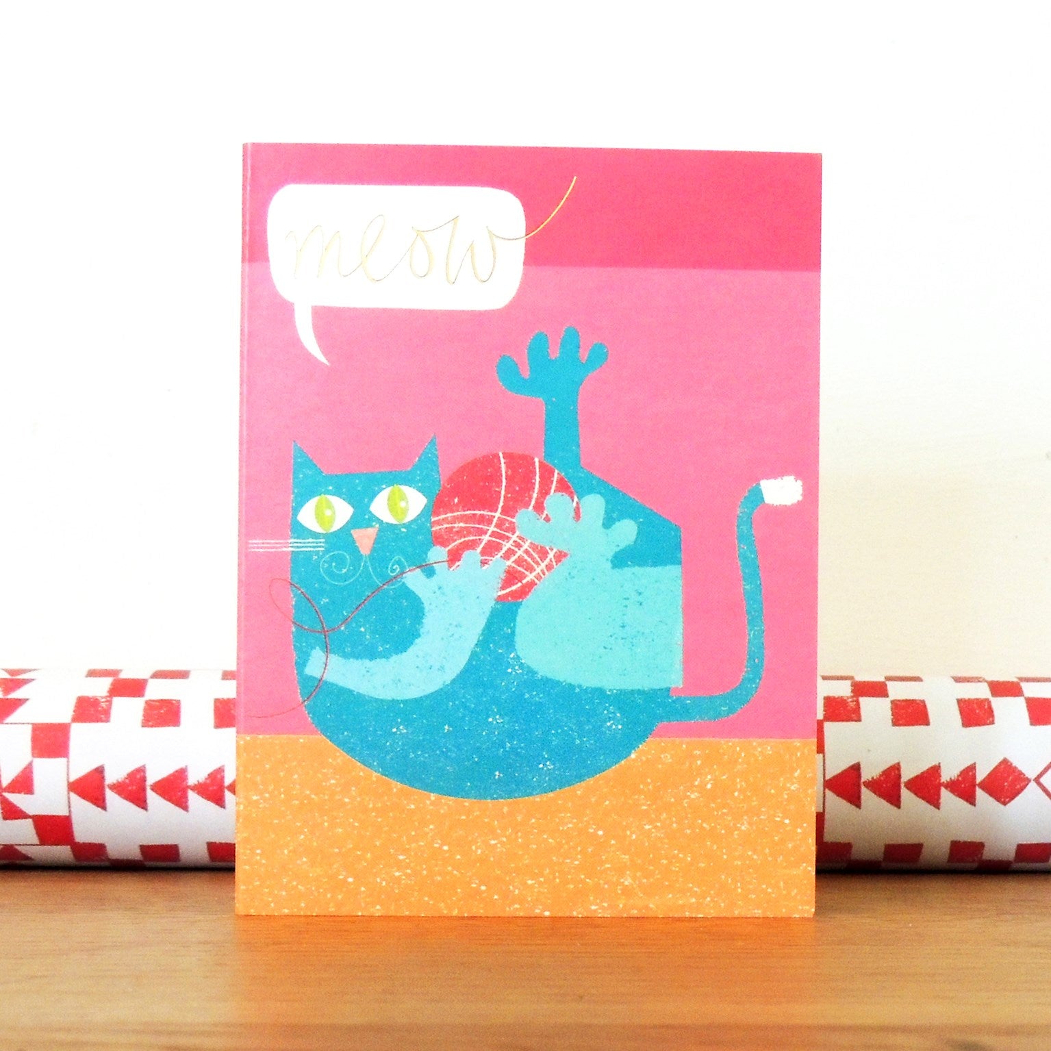 TW21 mini gold foiled meow cat card