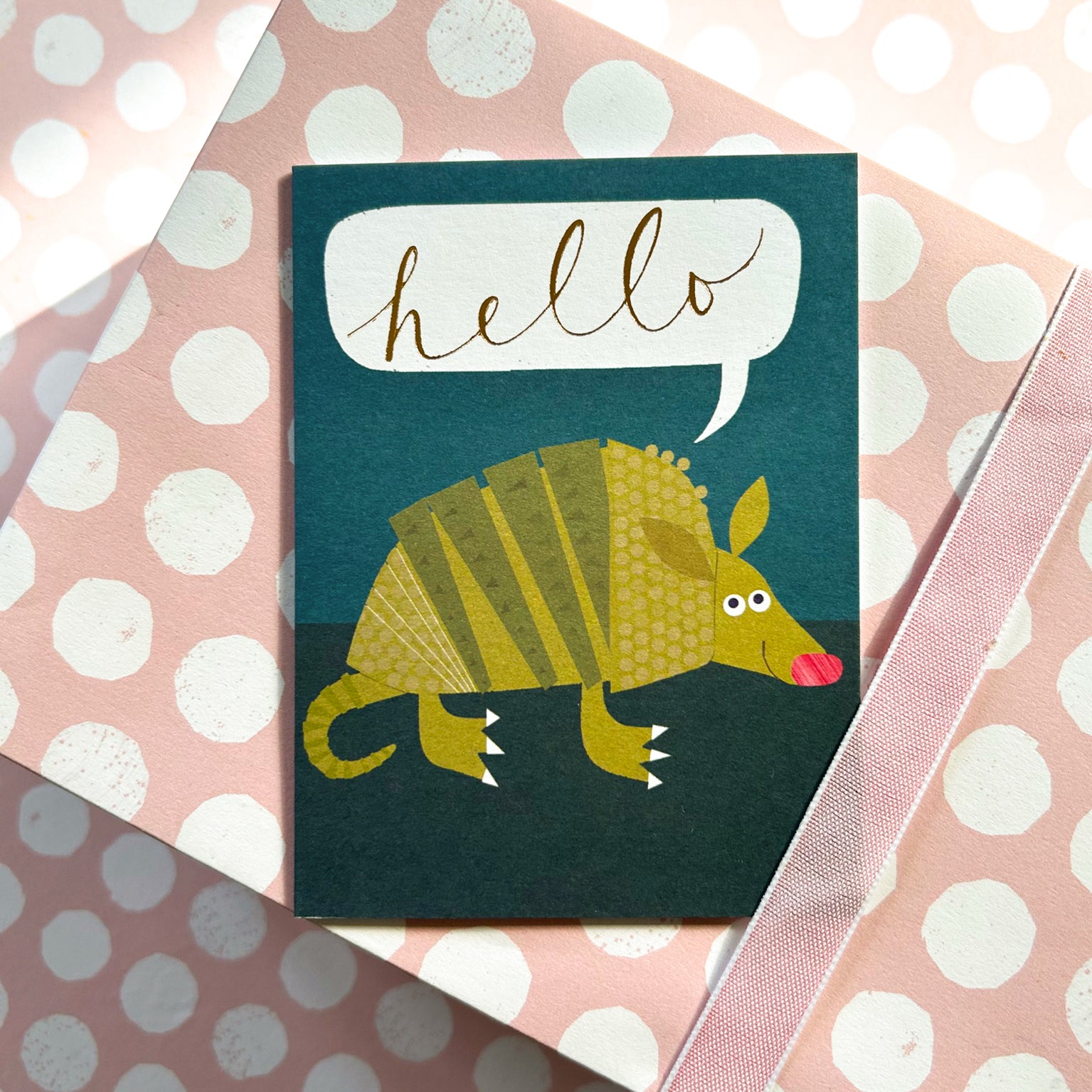 TW28 mini gold foiled armadillo card