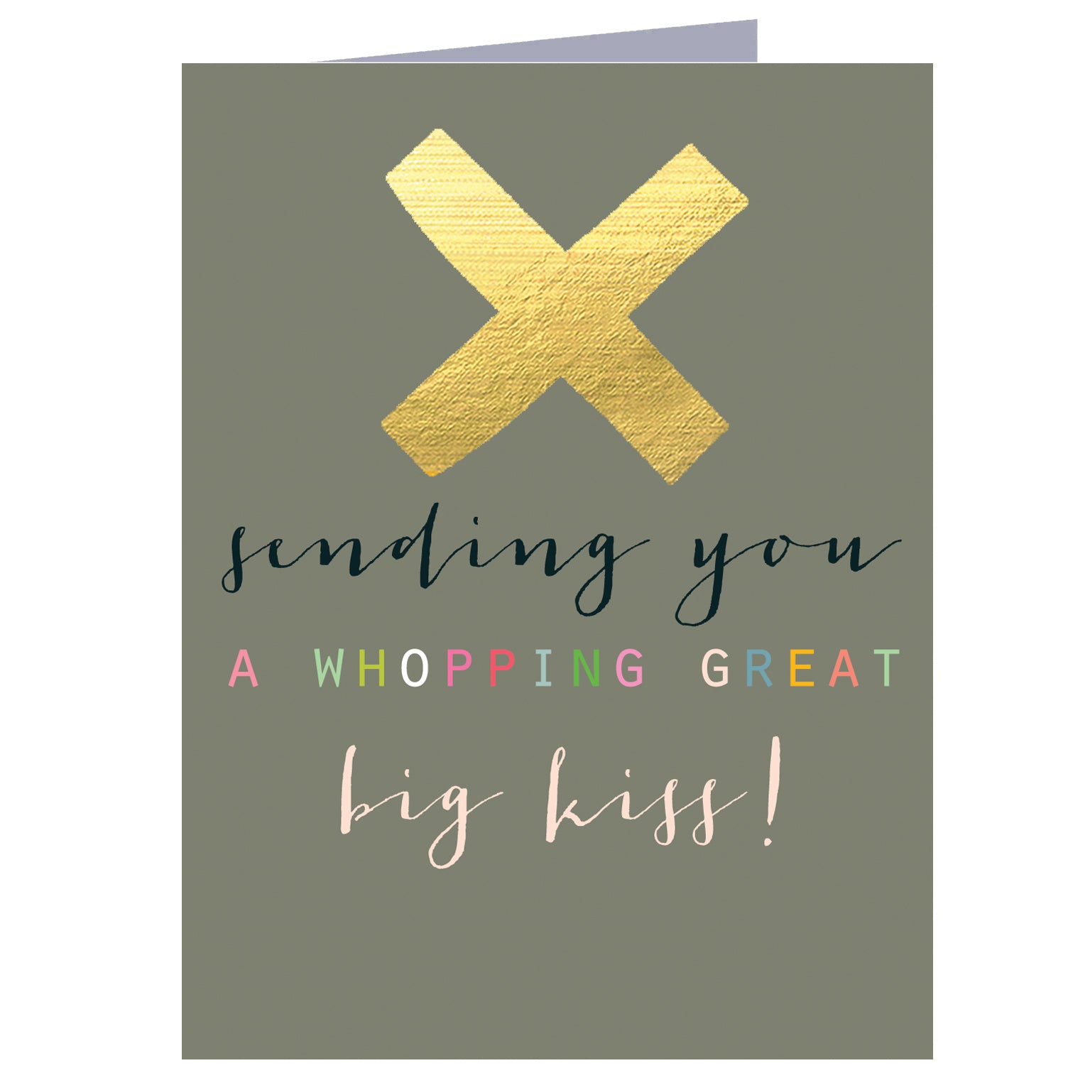 mini gold foiled big kiss card